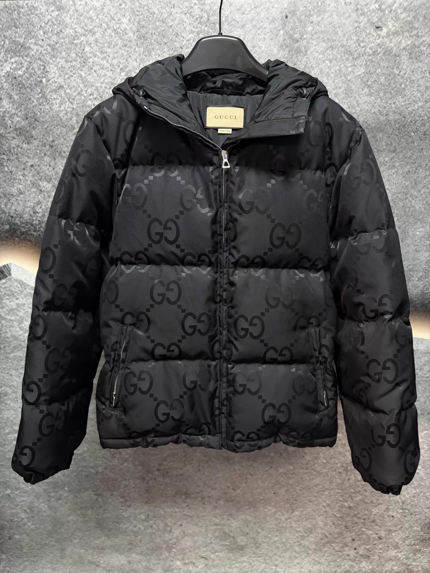 Gucci Gucci 46 black GGallover print hooded down jacket Size US S / EU 44-46 / 1 - 1 Thumbnail
