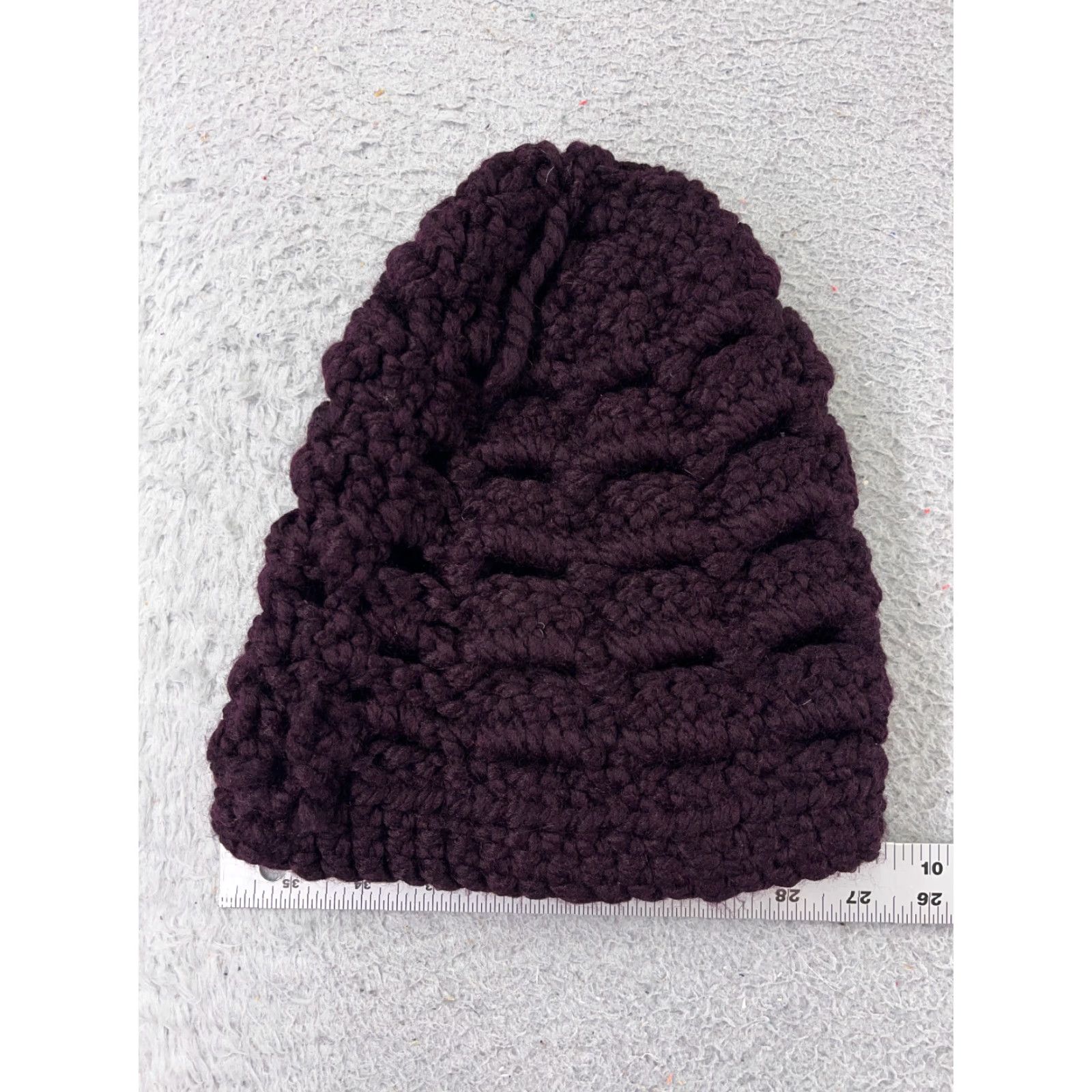 Vintage VINTAGE Handmade Beanie Toque Womens One Size Purple Crochet Knit Breathable Acrylic Ski Size ONE SIZE - 5 Thumbnail