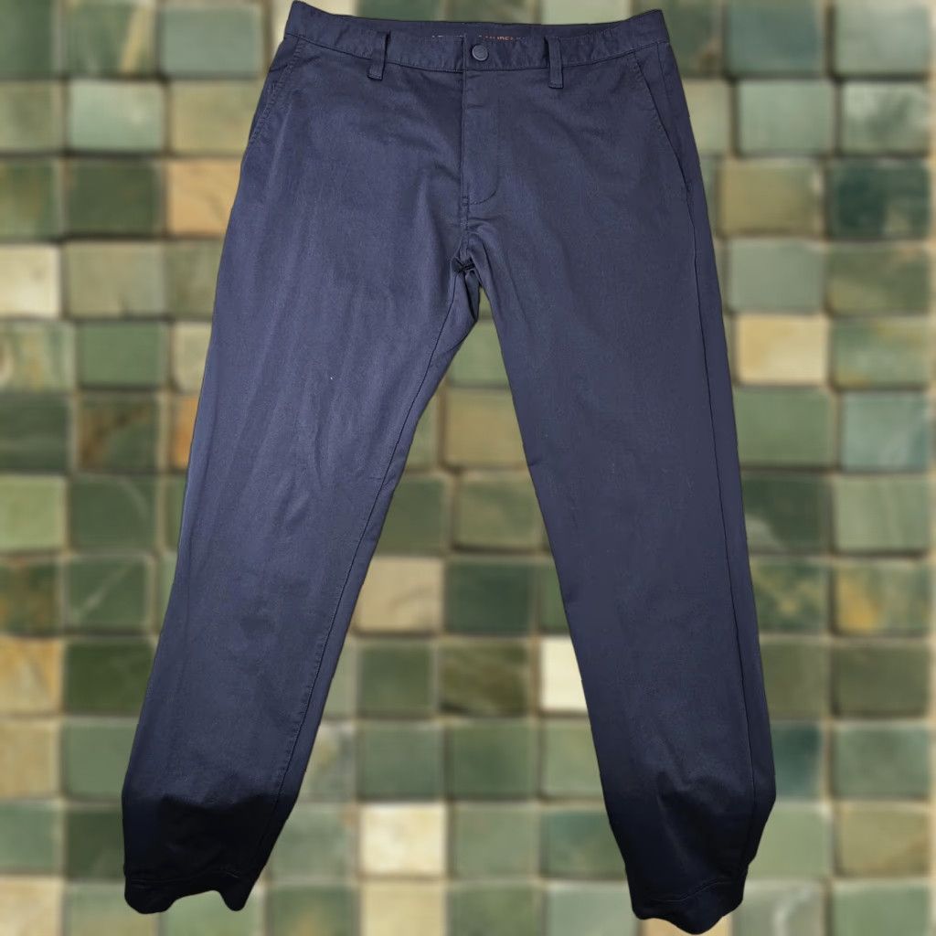 Rhone Rhone Mens Slim Tapered Track Pants Blue 28 Inseam Zip Hem Woven 100% Polyester Fitness Joggers Size US 32 / EU 48 - 1 Thumbnail