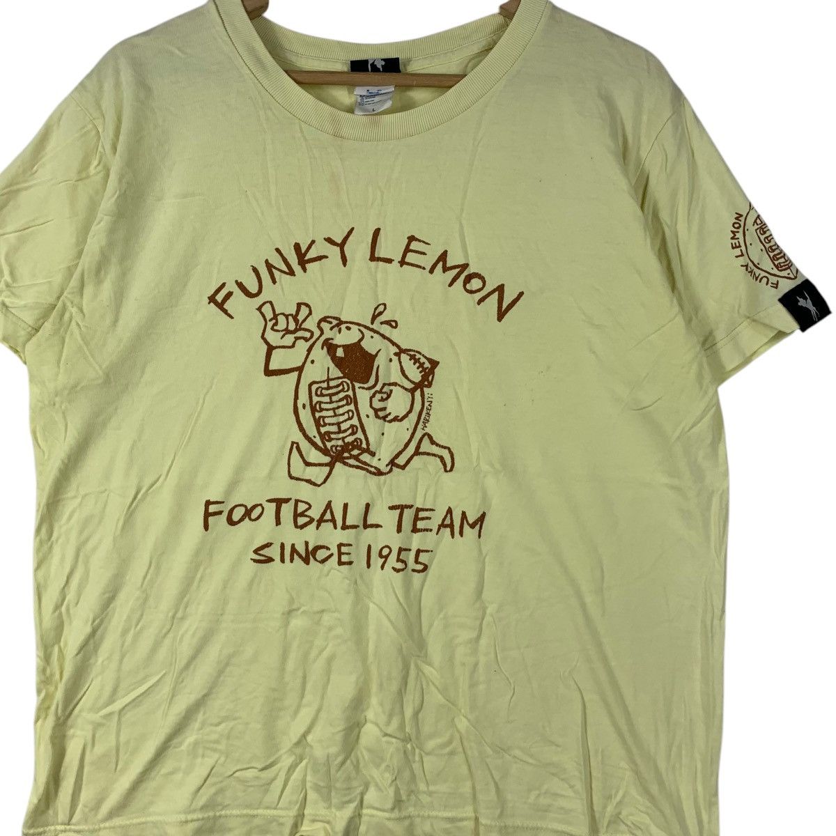 Vintage FUNKY LEMON FOOTBAL TEAM Rugby Amekaji Tee Shirt Top Size US L / EU 52-54 / 3 - 3 Thumbnail