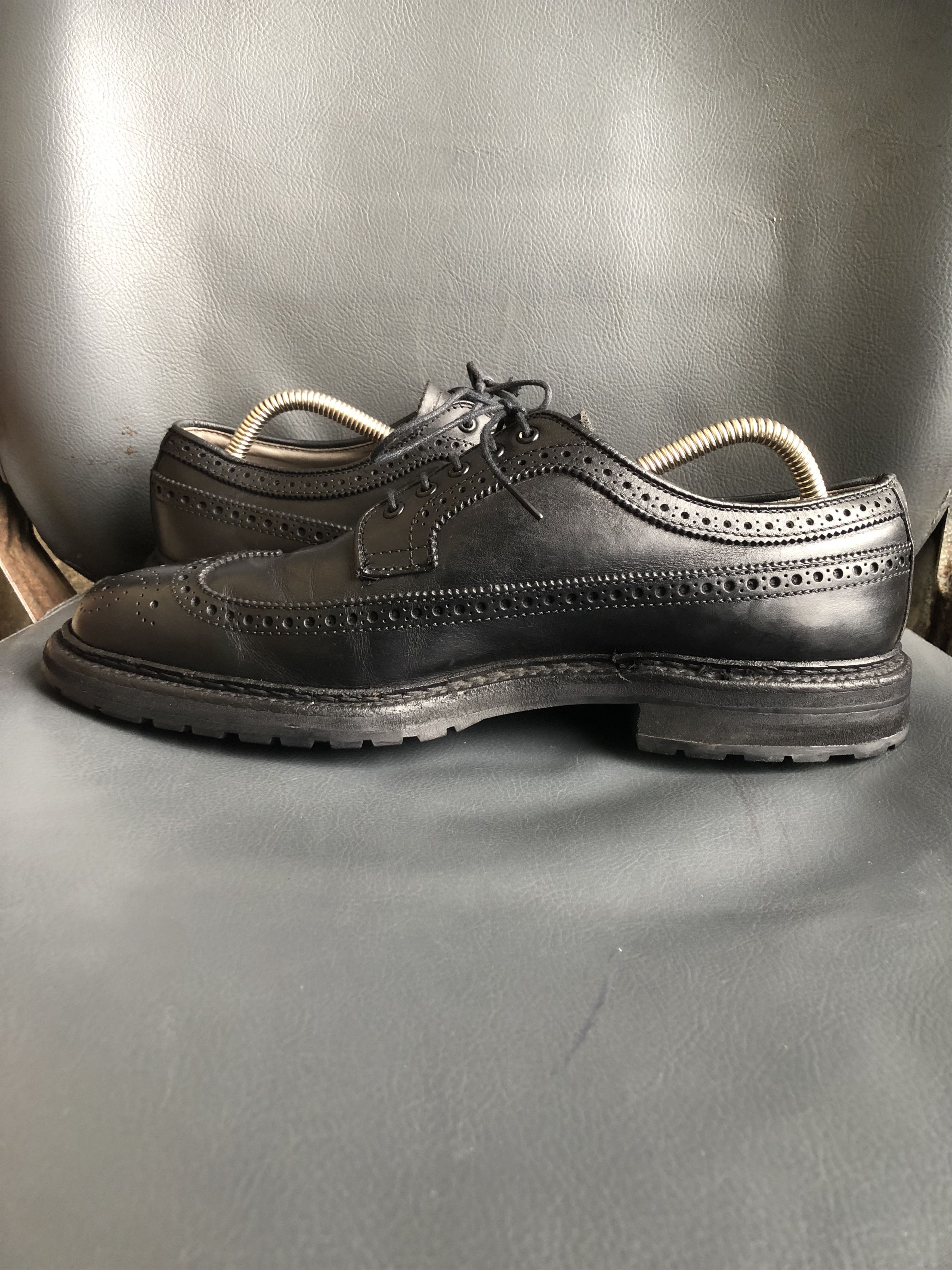 Alden Alden 97918 Black Leather Men’s Wingtip shoes Size 8 C/Em Size US 8 / EU 41 - 6 Thumbnail