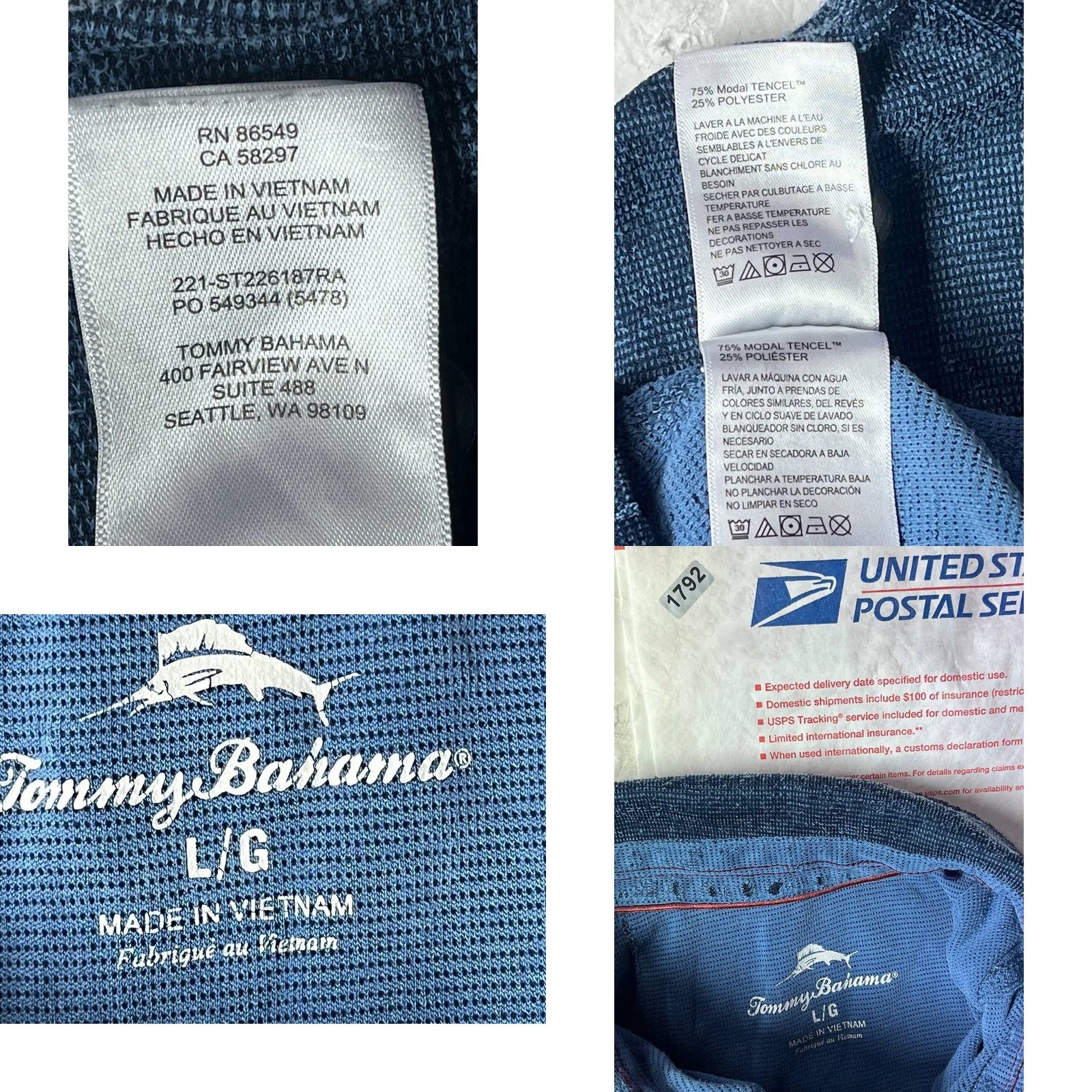 Tommy Bahama Tommy Bahama Polo Shirt Mens Large Blue Short Sleeve Shirt Polo Mens L Blue Size US L / EU 52-54 / 3 - 8 Thumbnail