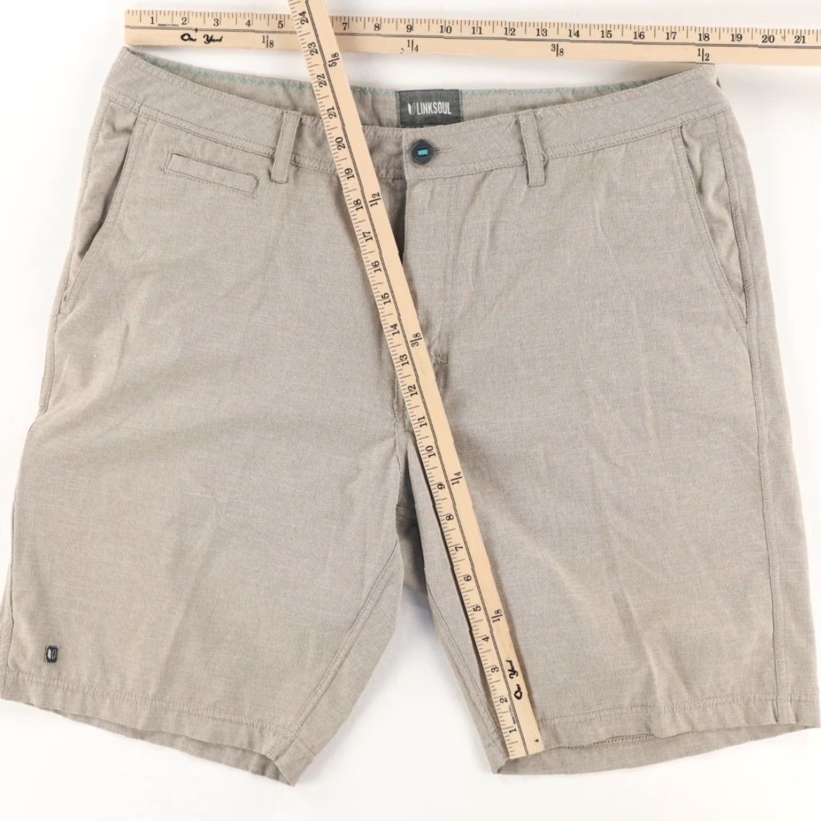 Vintage Linksoul Stretch Cotton Blend Twill Golf Shorts Gray Men's 38 Size US 38 / EU 54 - 3 Thumbnail