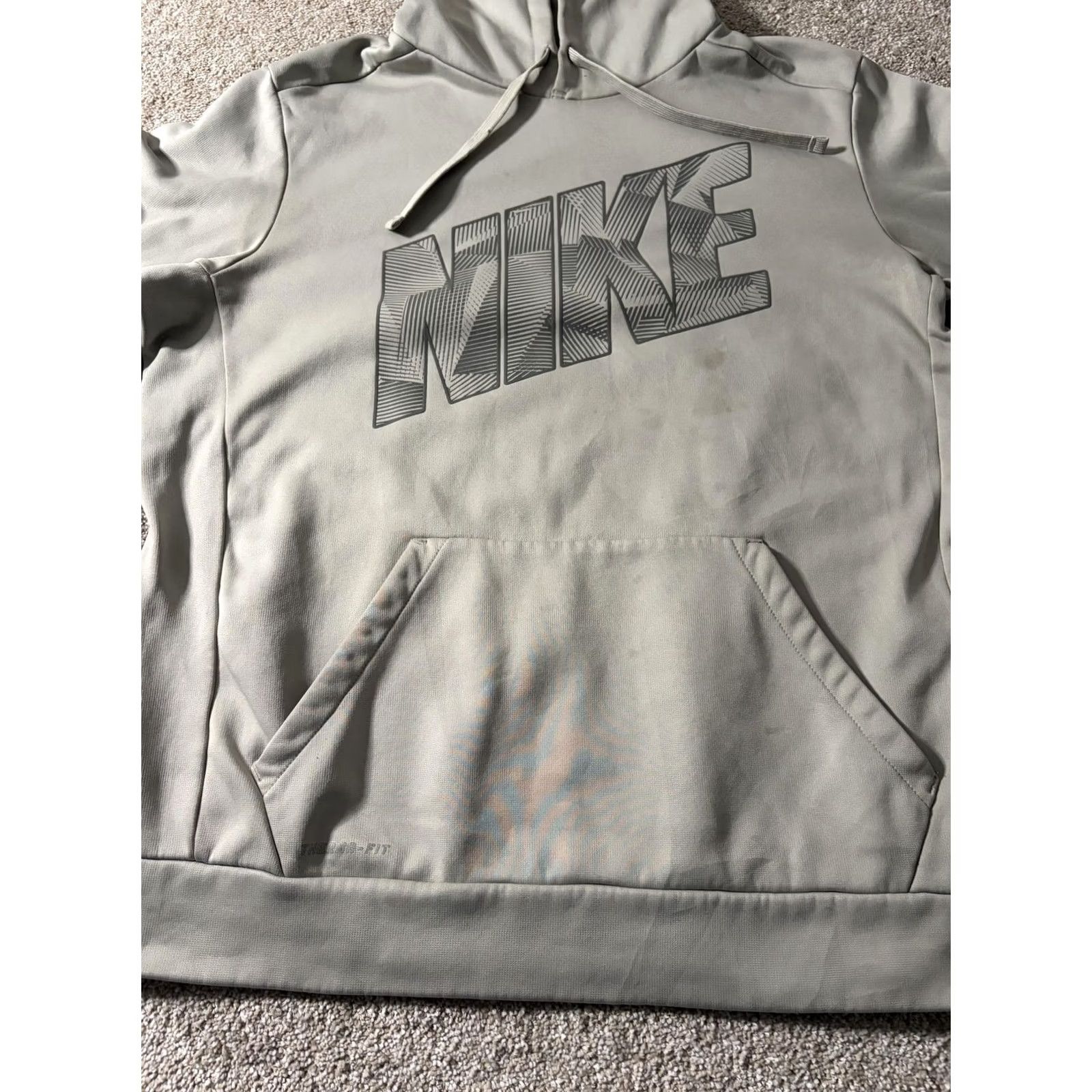 Nike Nike Therma-FIT Hoodie Mens Medium Gray Pullover Big Logo Sweatshirt Athletic Size US M / EU 48-50 / 2 - 3 Thumbnail