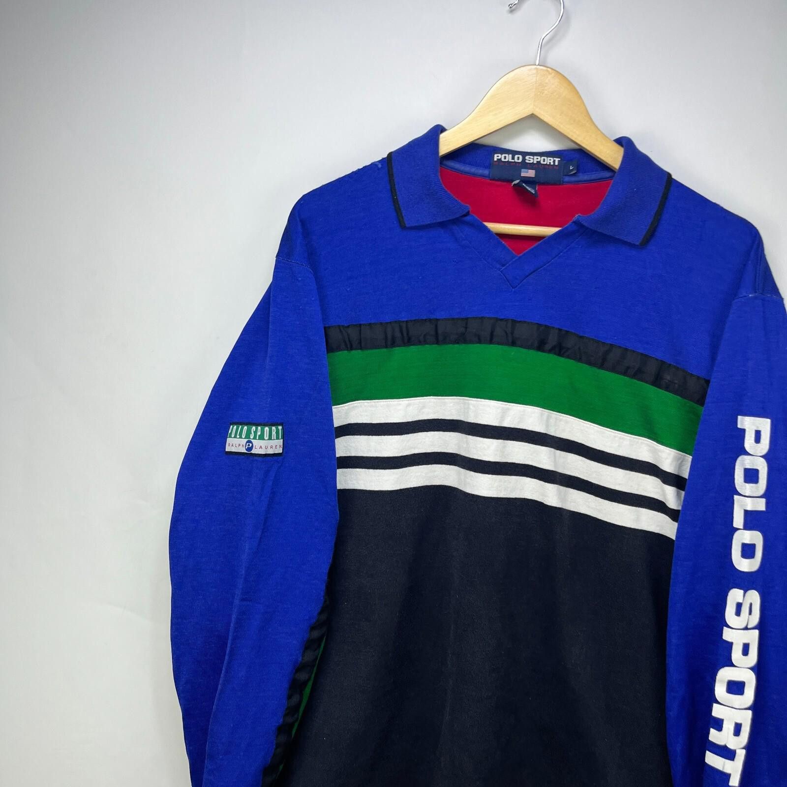 Other Vintage 90s Polo Sport Ralph Lauren Pepsi Rugby Shirt Large Size US L / EU 52-54 / 3 - 2 Thumbnail