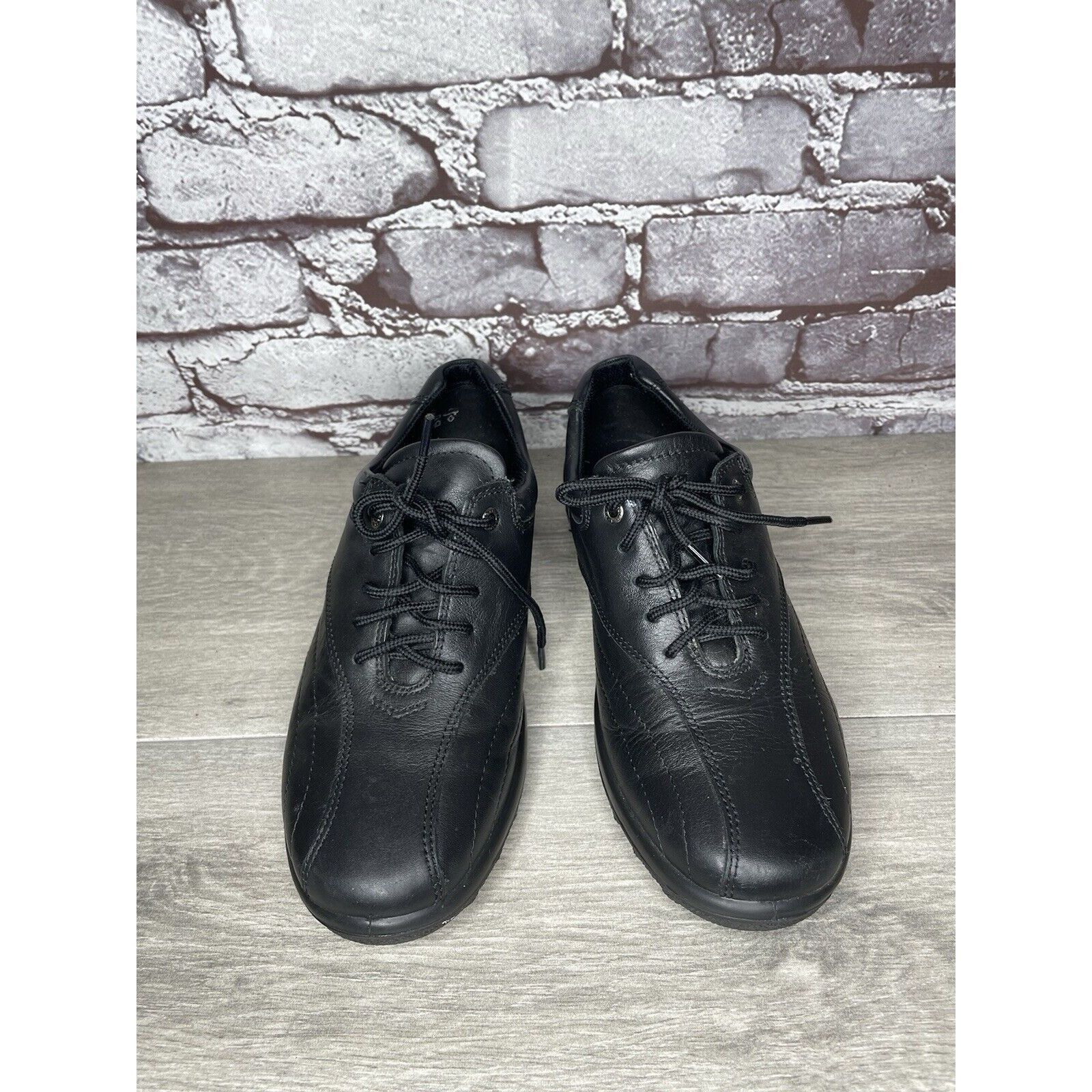 BOTTER Hotter Black Leather Lace Up Casual Comfort Shoes Women Sz 7 Size US 7 / IT 37 - 2 Thumbnail