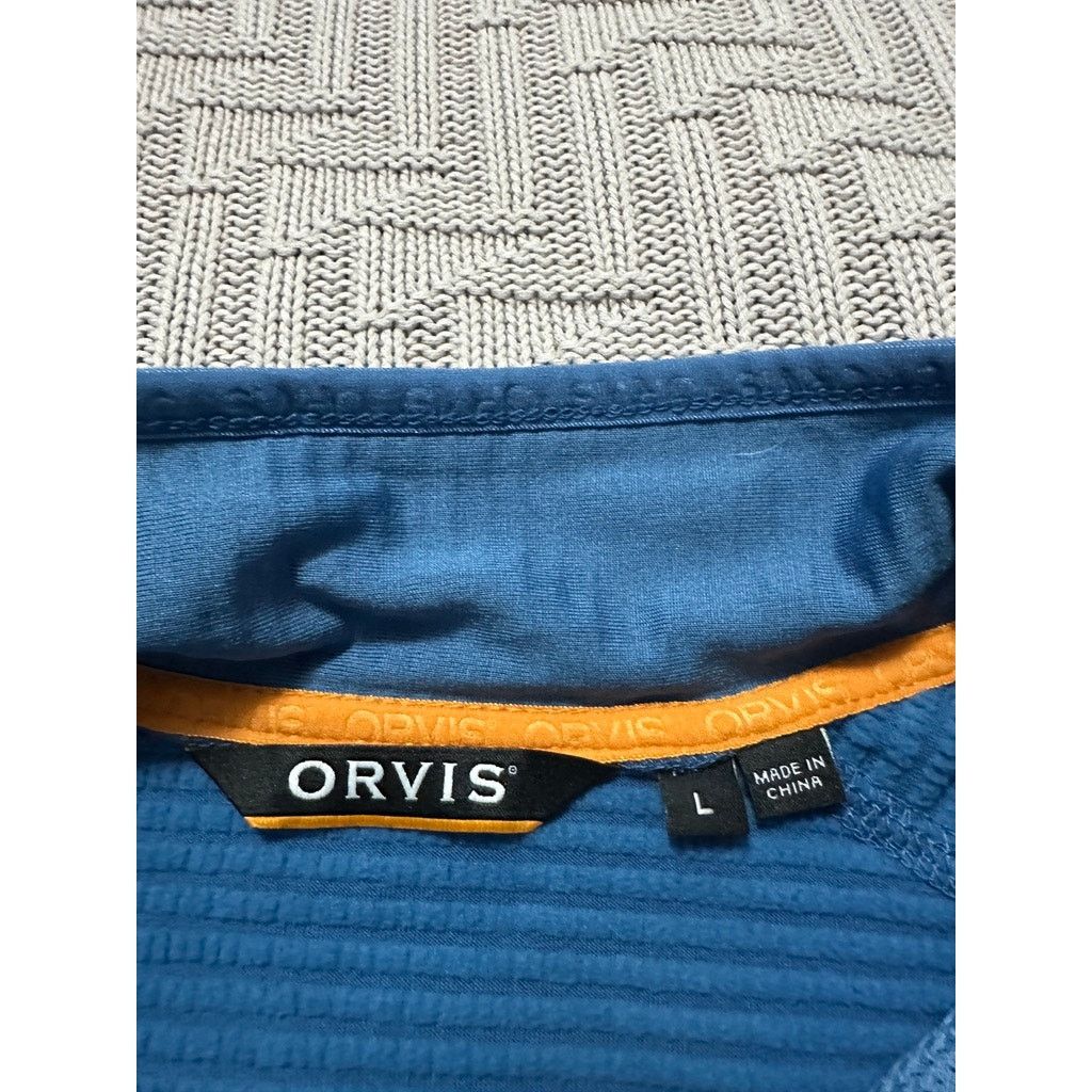 Orvis Orvis blue ribbed quarter zip pullover size L Size US L / EU 52-54 / 3 - 4 Thumbnail