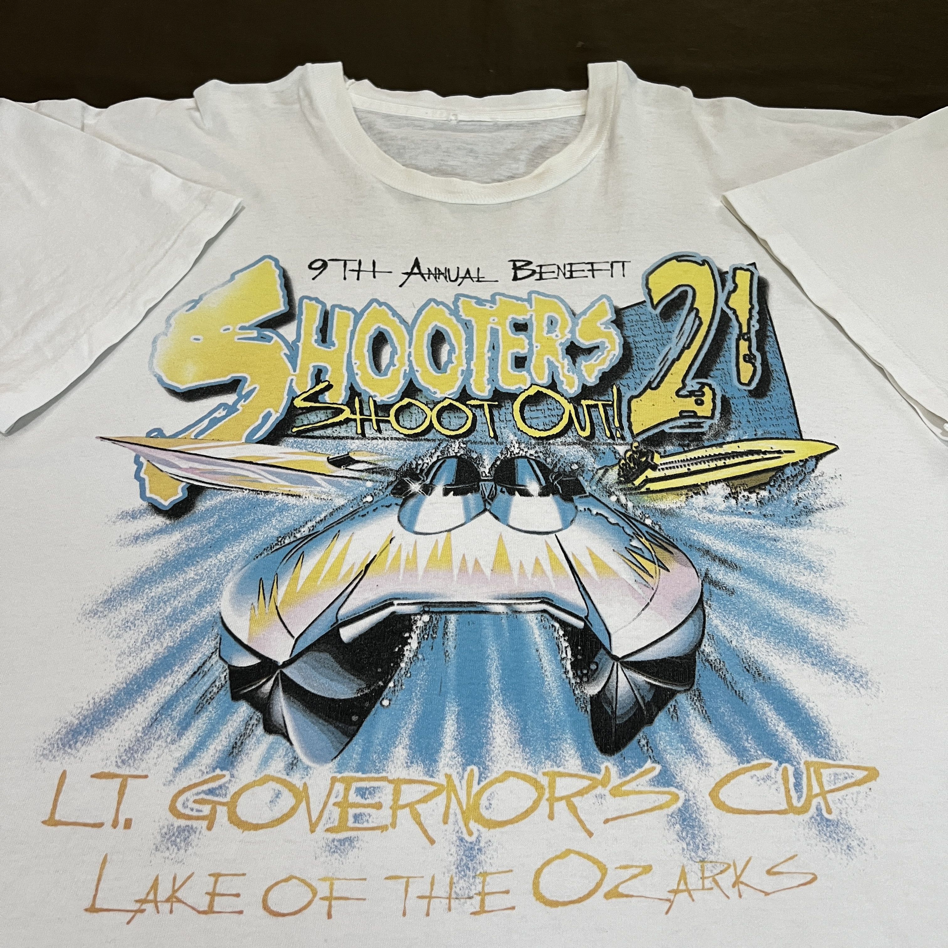 Sports Specialties × Vintage Vintage 90s Lake of the Ozarks Shootout Powerboat Tee 2XL Size US XXL / EU 58 / 5 - 1 Thumbnail