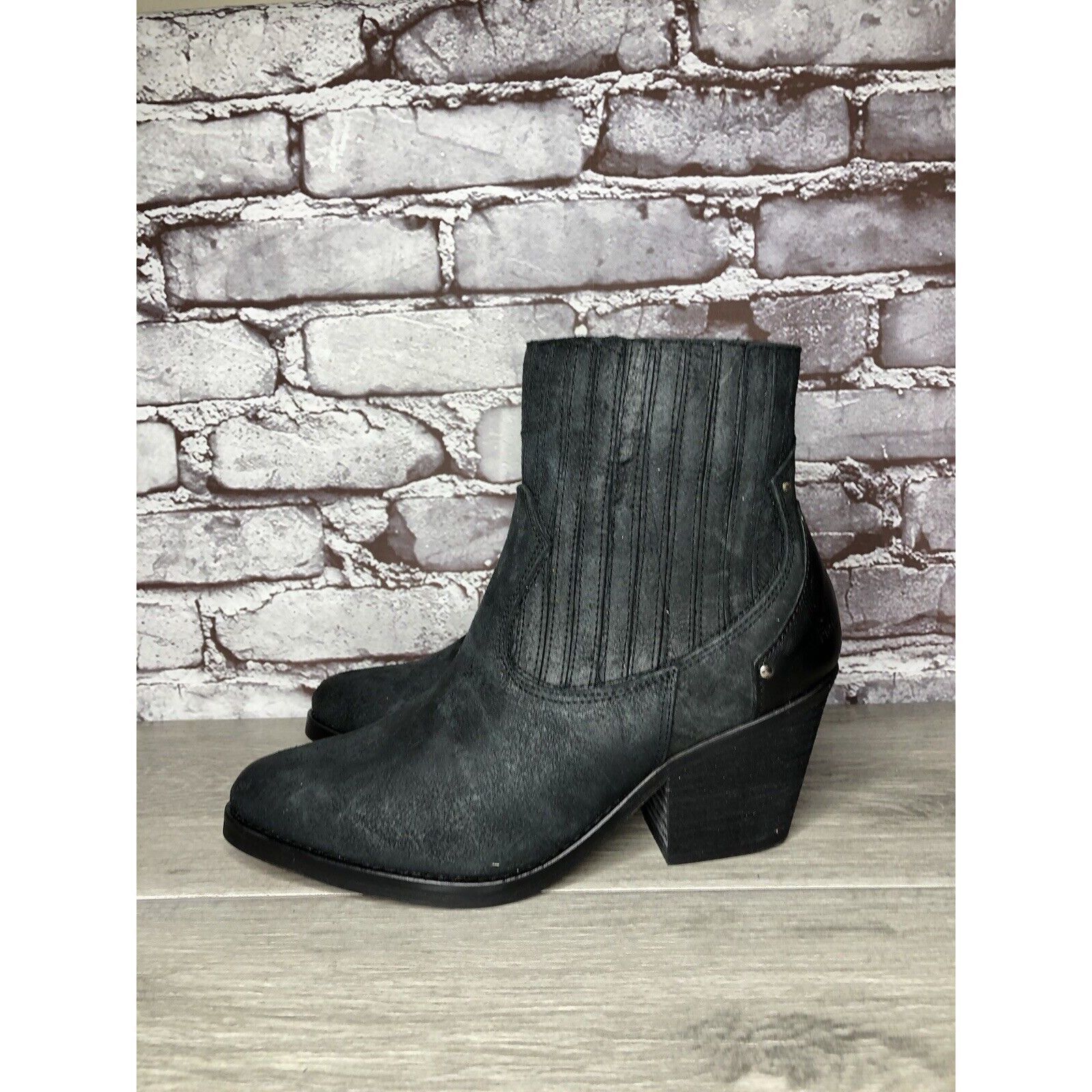 Other Musse & Cloud Black Suede Leather Chelsea Block Heel Boots W Size US 9 / IT 39 - 20 Thumbnail