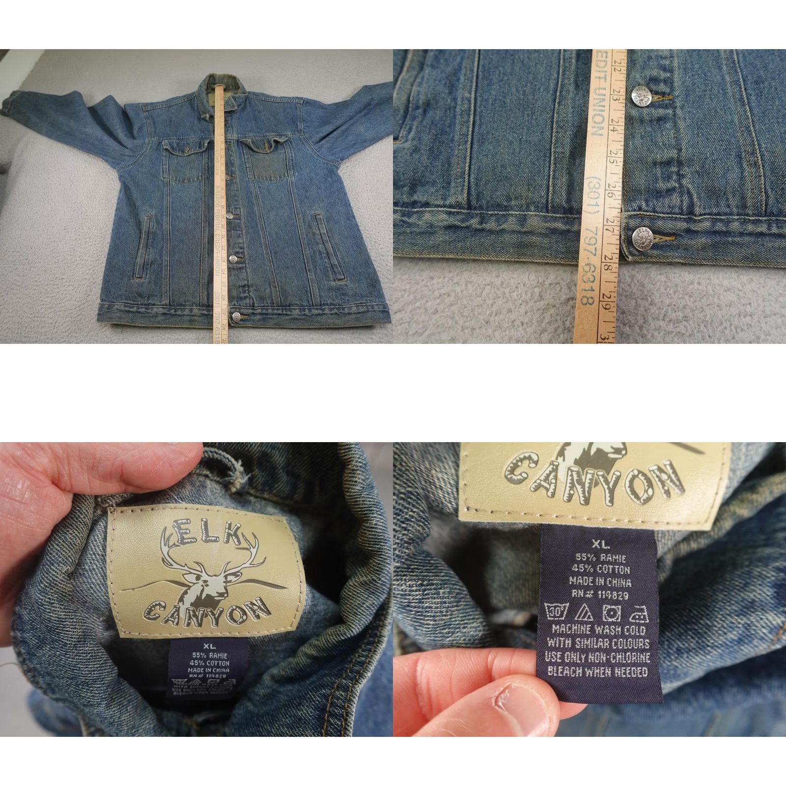 Vintage VINTAGE Elk Canyon Denim Jacket Mens XL Blue Trucker Embroidered Buck Deer Western Casual Size US XL / EU 56 / 4 - 8 Thumbnail