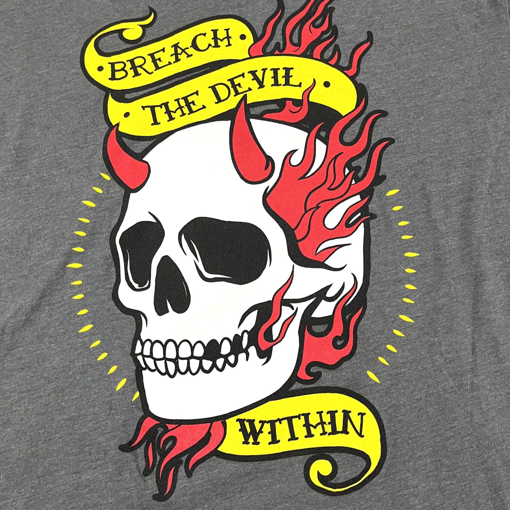 Vintage ZERO FOXTROT Shirt Mens XL Gray Skull Breach Devil Within Graphic Skate Tee S/S Size US XL / EU 56 / 4 - 2 Thumbnail