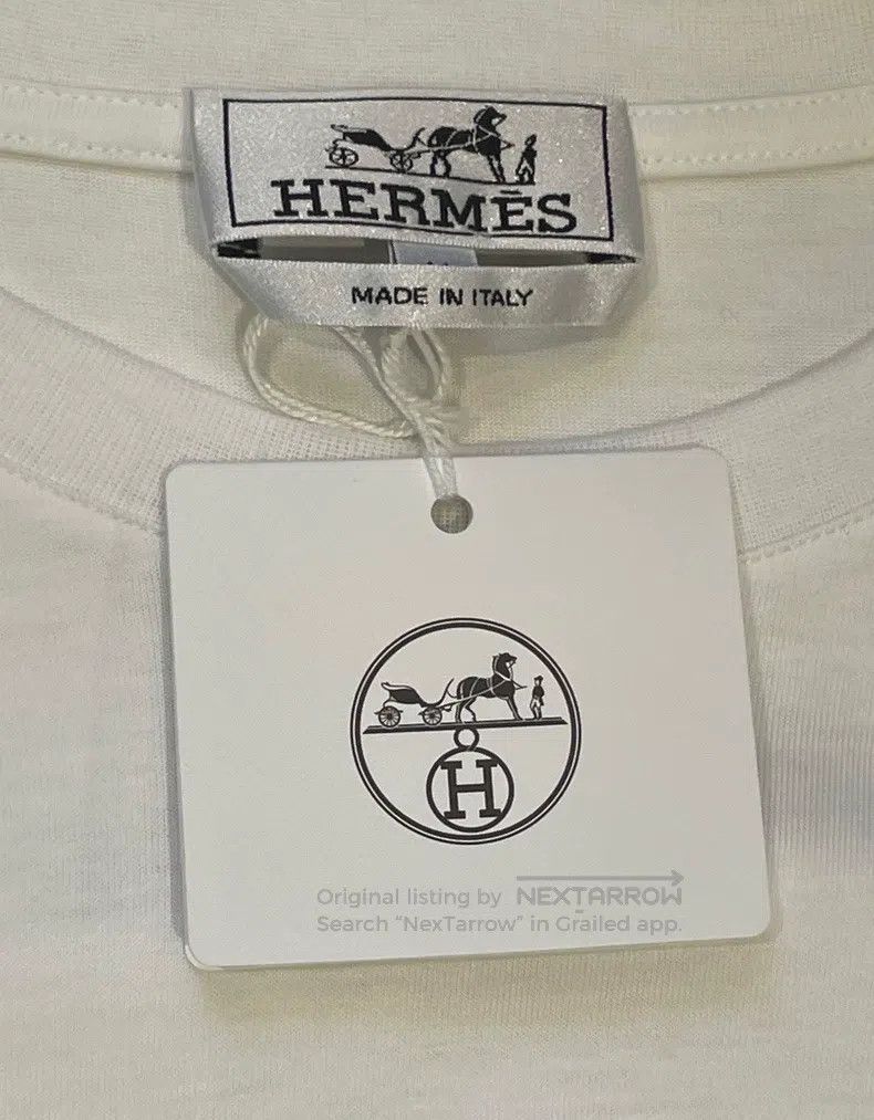 Hermes Hermes Short-sleeve T-shirt with round neck and striped tr Size US M / EU 48-50 / 2 - 5 Thumbnail