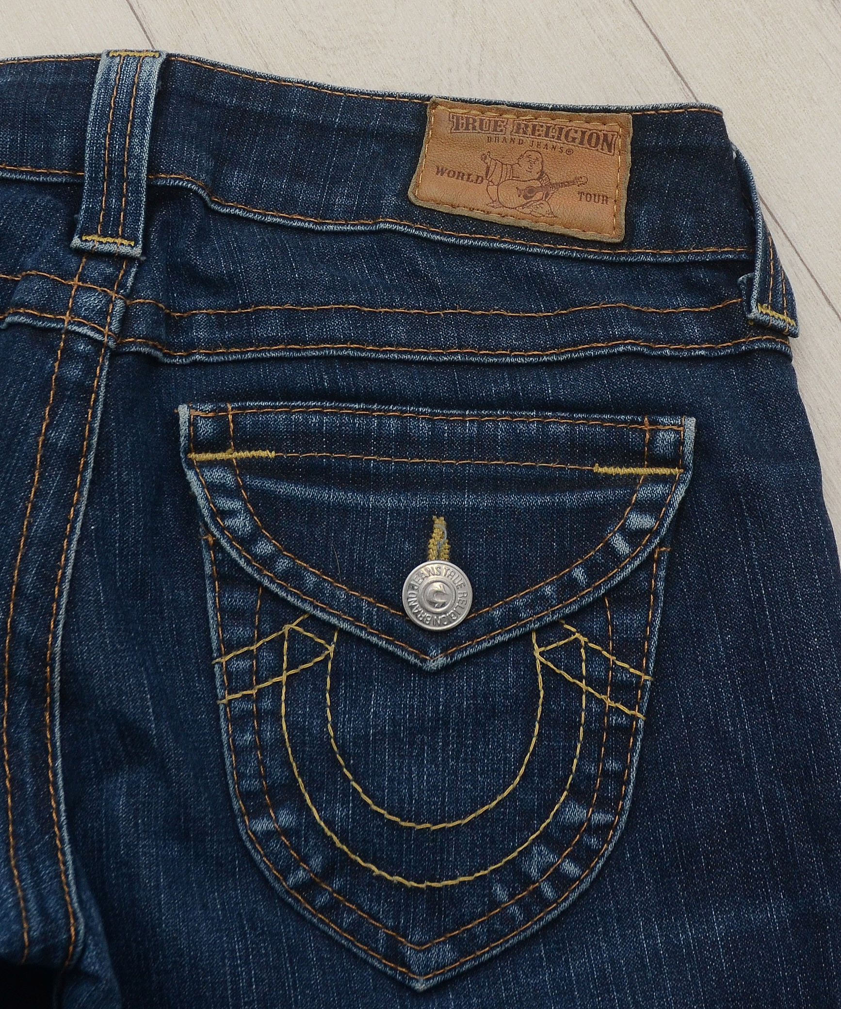 True Religion × Vintage Y2k Low Rise Crazy Skinny True Religion Golden Edition USA Size 28" / US 6 / IT 42 - 9 Thumbnail