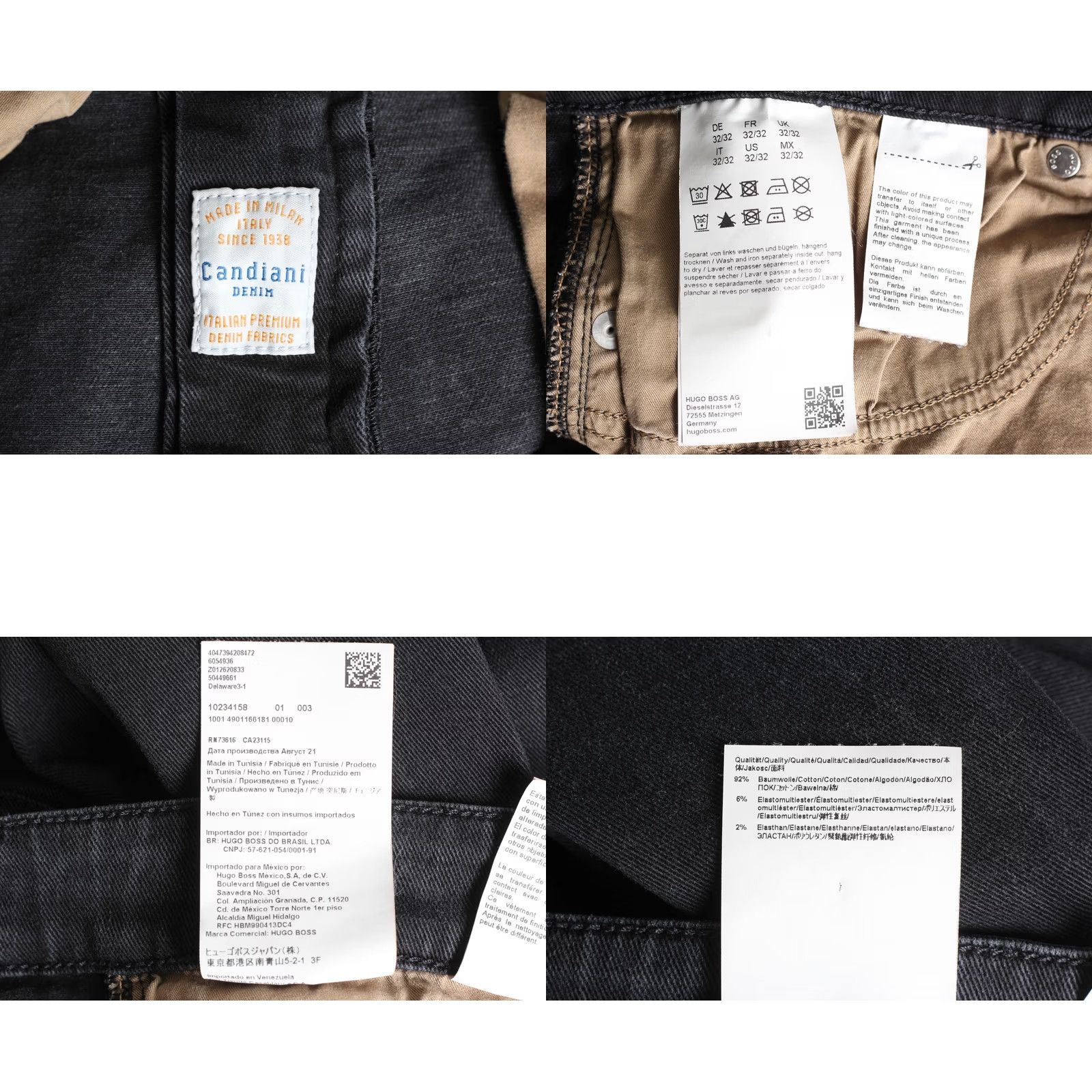 Hugo Boss HUGO BOSS Delaware3 Slim Fit Jeans Men 32W 32L Stretch Candiani Denim Black 5-Pocket Rise Mid Mens Size US 32 / EU 48 - 8 Thumbnail