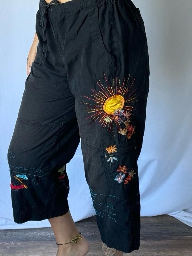 Designer Chicos embroidered pants Size 32" / US 10 / IT 46 - 1 Thumbnail