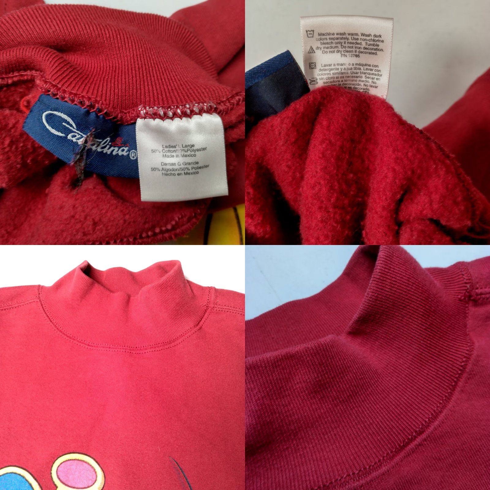 Catalina VINTAGE Catalina Tweety Bird Sweatshirt Women Large Maroon Cartoon Looney Tunes Fall Winter Pullover Size L / US 10 / IT 46 - 8 Thumbnail