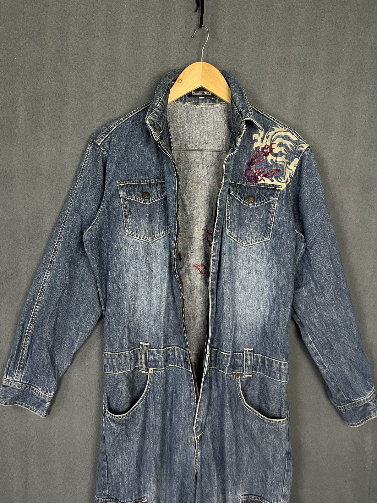 Japanese Brand Amore Puro Dragon Backhit Denim Cargo Coverall Size US S / EU 44-46 / 1 - 8 Thumbnail