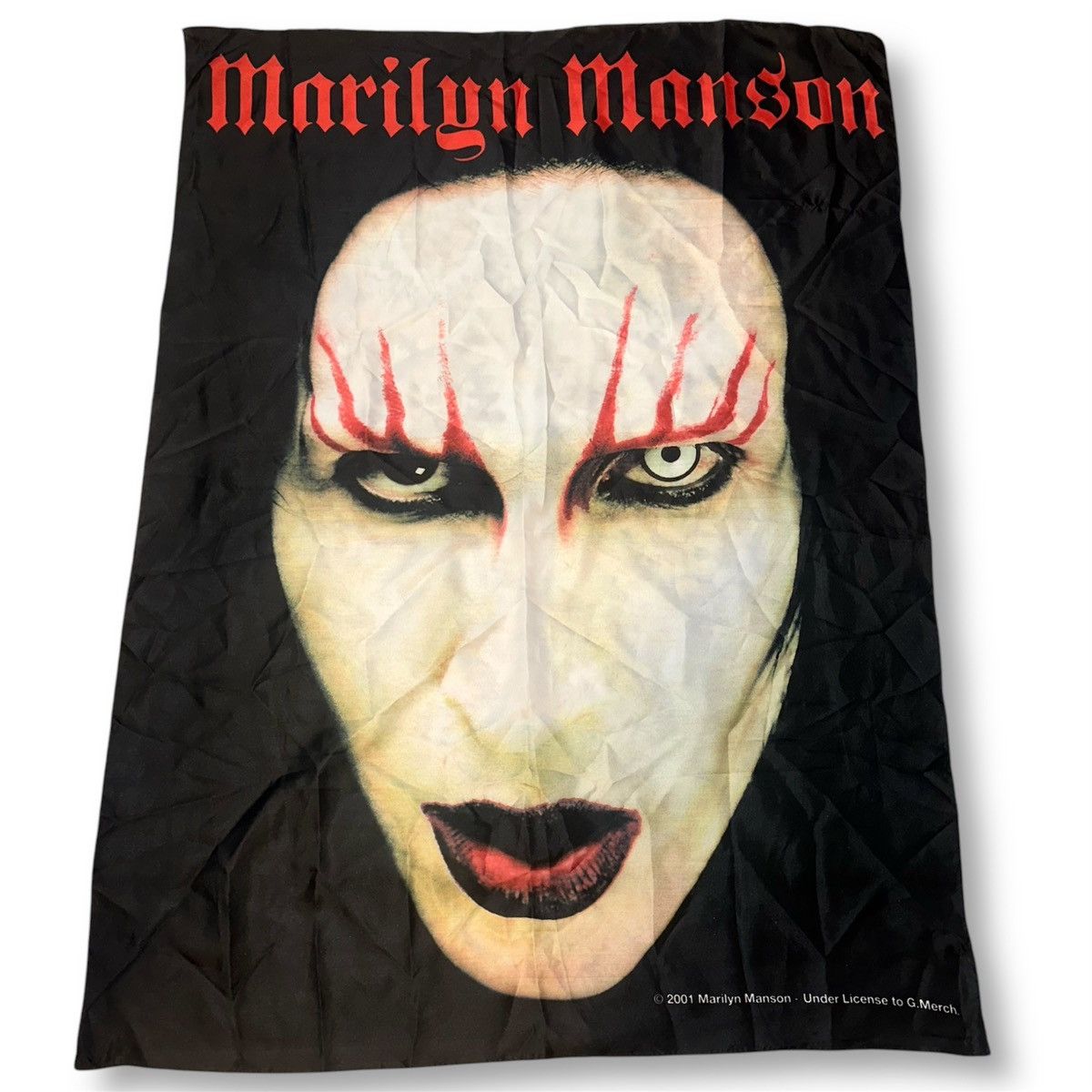 Marilyn Manson × Vintage Vintage Y2K 2001 Marilyn Manson Wall Flag Tapestry Poster Size ONE SIZE - 1 Thumbnail