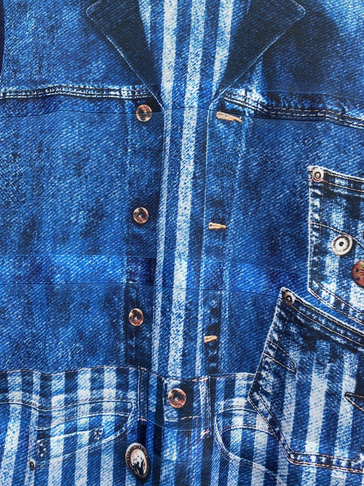 Japanese Brand Silver King Denim Pocket Print Art Longsleeve Japanese Size L / US 10 / IT 46 - 7 Thumbnail