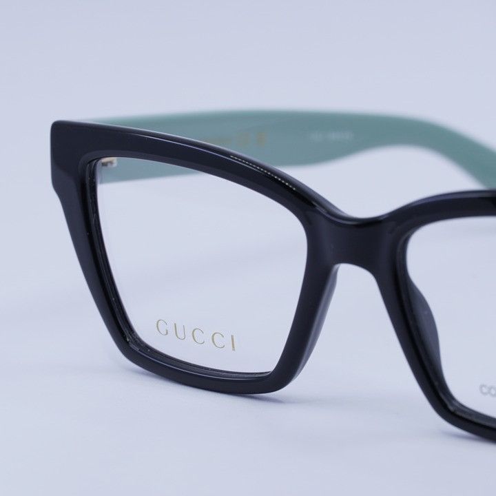 Gucci Gucci GG1715O 004 Eyeglasses Shiny Black/Teal 53mm Cat Eye Size ONE SIZE - 9 Thumbnail