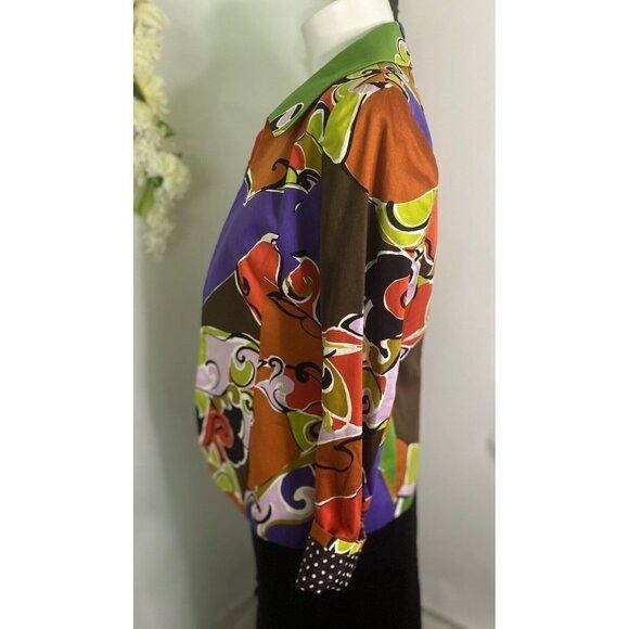 Other VTG Dana Buchman Size 4 Blazer Jacket Multi Color Abstract P Size S / US 4 / IT 40 - 12 Thumbnail