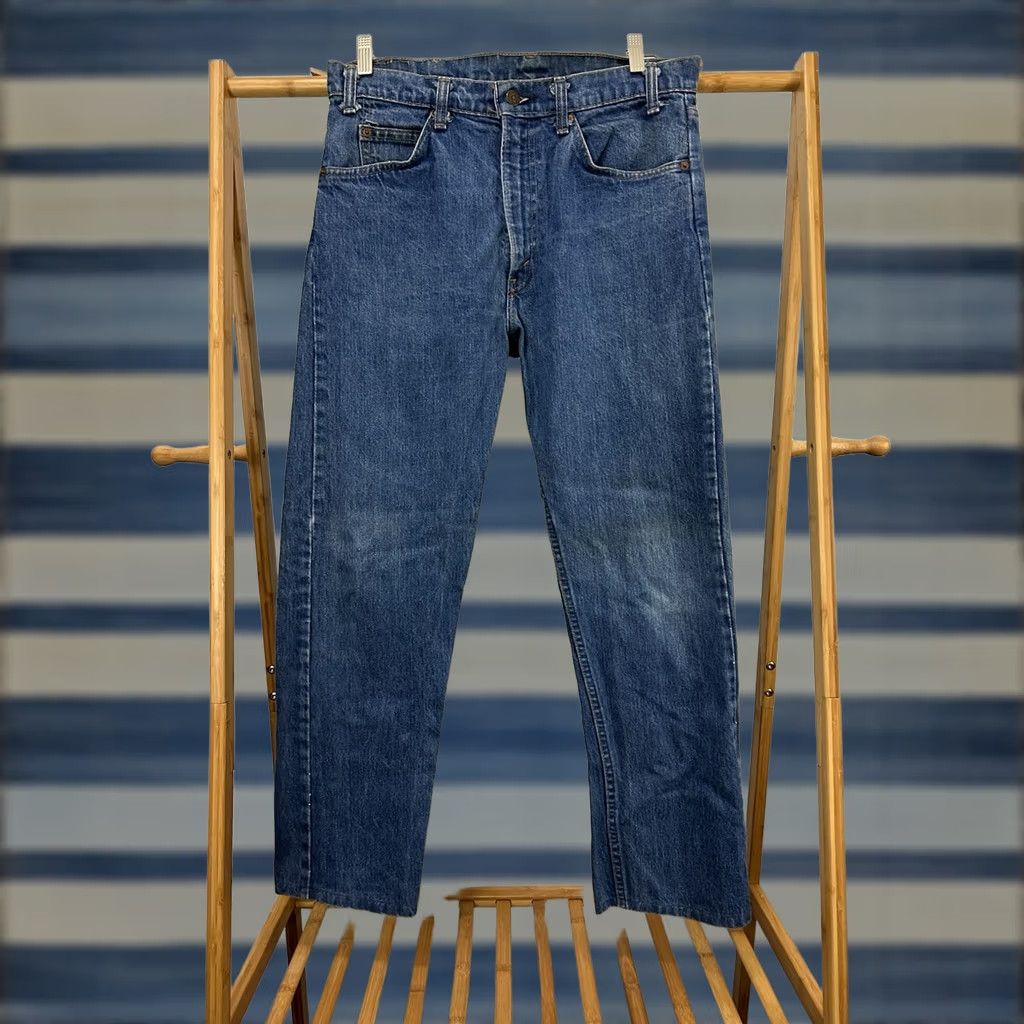 Levi's VTG 80s Levi's 20505 0217 Orange Tab Blue Denim Jeans 32x28 USA Mens Jeans Straight Men 32 Orange Denim Jeans Size US 32 / EU 48 - 1 Thumbnail