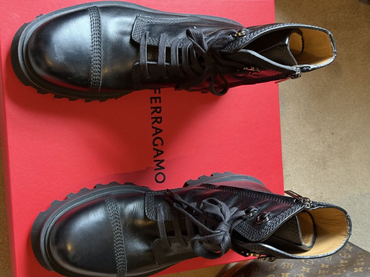 Salvatore Ferragamo Salvatore Ferragamo FARAWAY Black Leather Combat BOOT Size US 10 / EU 43 - 9 Thumbnail