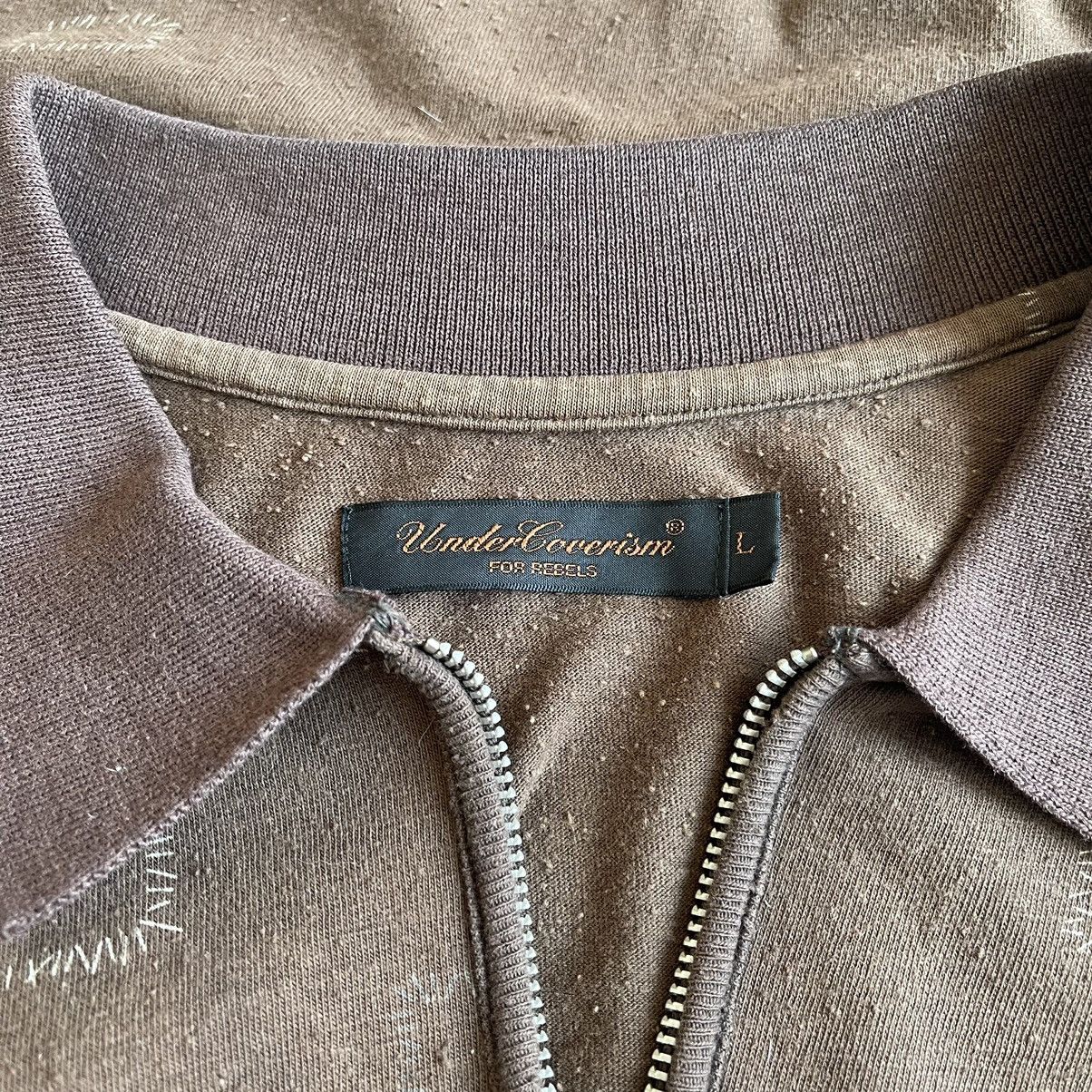 Undercover SS2003 'Scab' Stitch Quarter Zip Polo Shirt Size US L / EU 52-54 / 3 - 4 Thumbnail