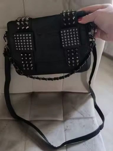 Japanese Brand Black Rivet Shoulder Bag Size ONE SIZE - 11 Thumbnail