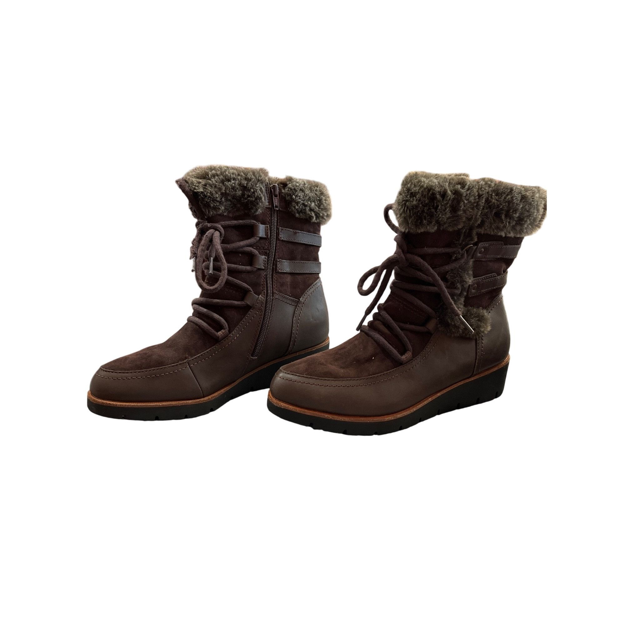 Other Earth Womens Brown Java Multi Faux Fur Trim Boots Sz 10M SKU Size US 10 / IT 40 - 3 Thumbnail