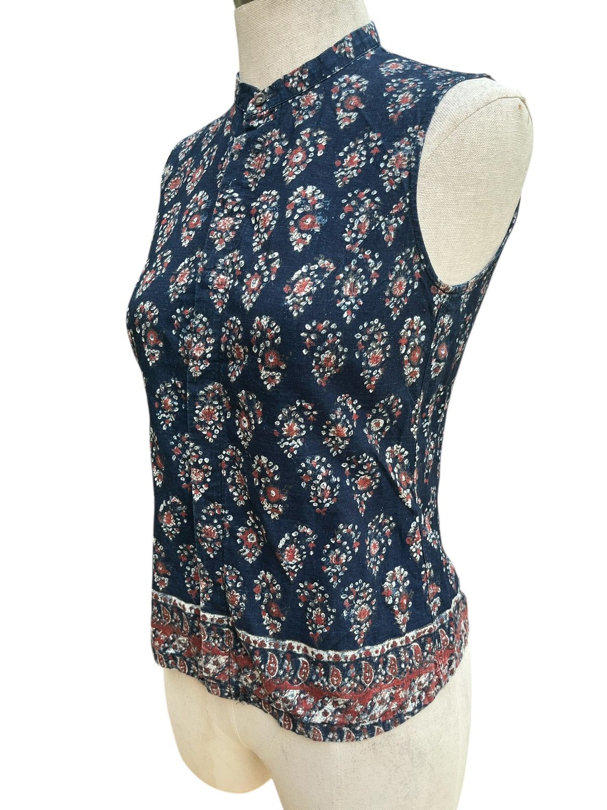 45rpm Sleeveless indigo printed blouse Size S / US 4 / IT 40 - 3 Thumbnail