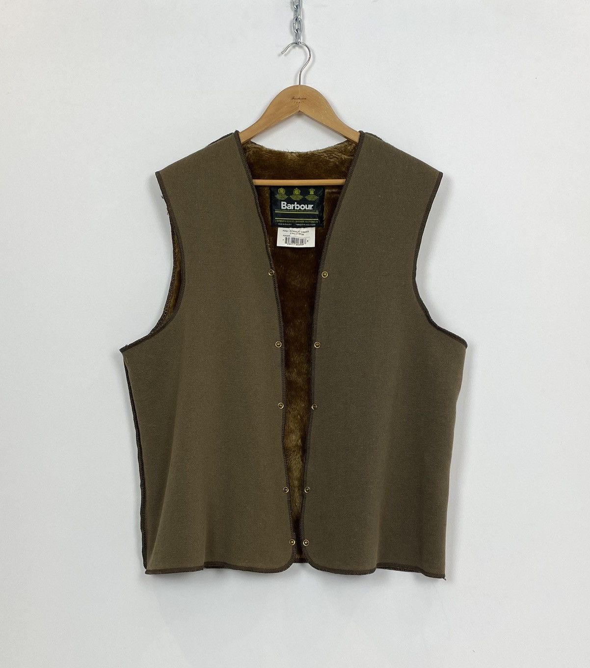Barbour Vintage Barbour Sleeveless Acrylic Gilet Jacket Green Top Size US XL / EU 56 / 4 - 1 Thumbnail