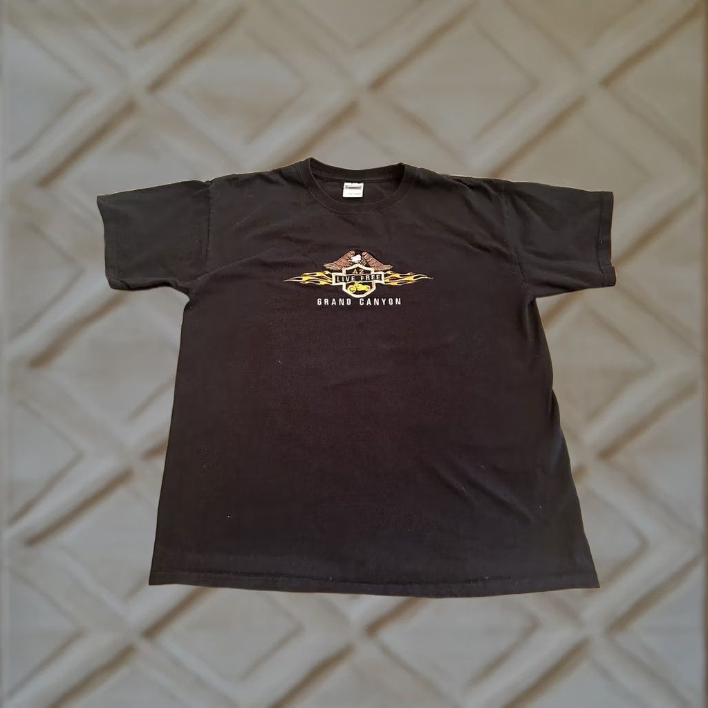 Vintage VINTAGE AriZona Grand Canyon Eagle Flames Biker Destination T-Shirt L Mens Black Large Size US L / EU 52-54 / 3 - 1 Thumbnail