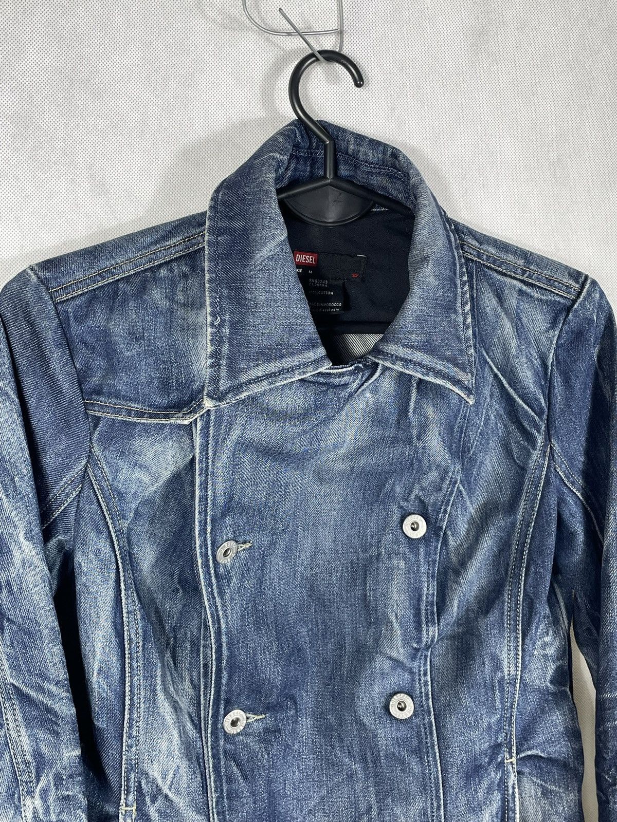Diesel × If Six Was Nine × Le Grande Bleu (L.G.B.) Y2K Diesel Distressed Denim Jacket Coat Zip Up 00s 2000s Size M / US 6-8 / IT 42-44 - 7 Thumbnail
