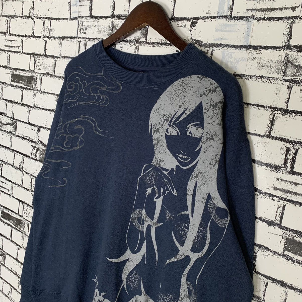 Japanese Brand × Vintage Heaven Strange Over Print Sweatshirt Crewneck Size 3XL / US 20-22 - 3 Thumbnail