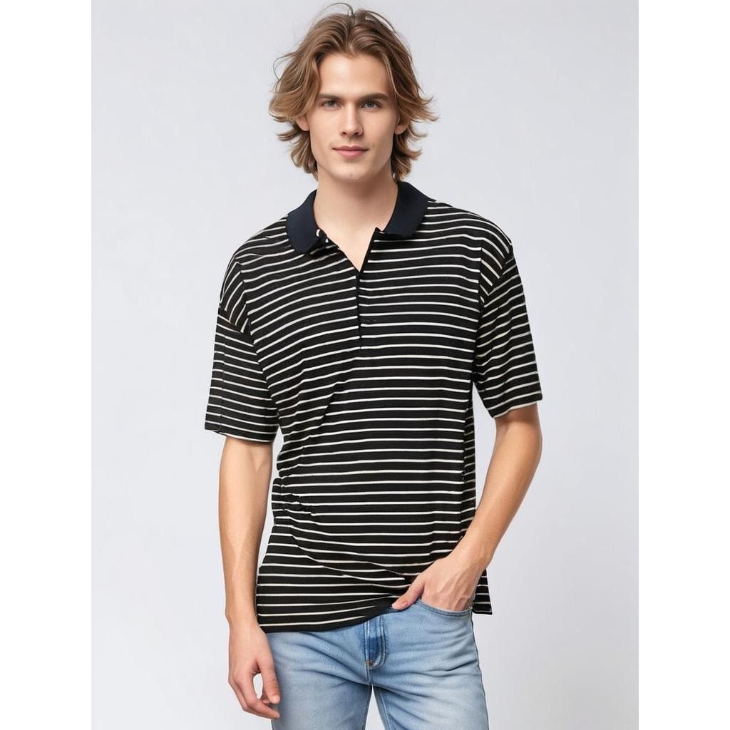 Cutter & Buck Cutter & Buck Men's XL Black/White Striped Polo Shirt Size US XL / EU 56 / 4 - 1 Thumbnail