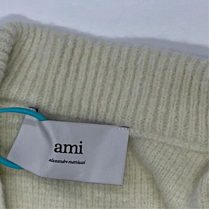 AMI AMIPARIS Gold Heart Alpaca Cardigan Sweater -2507 Size US XS / EU 42 / 0 - 5 Thumbnail