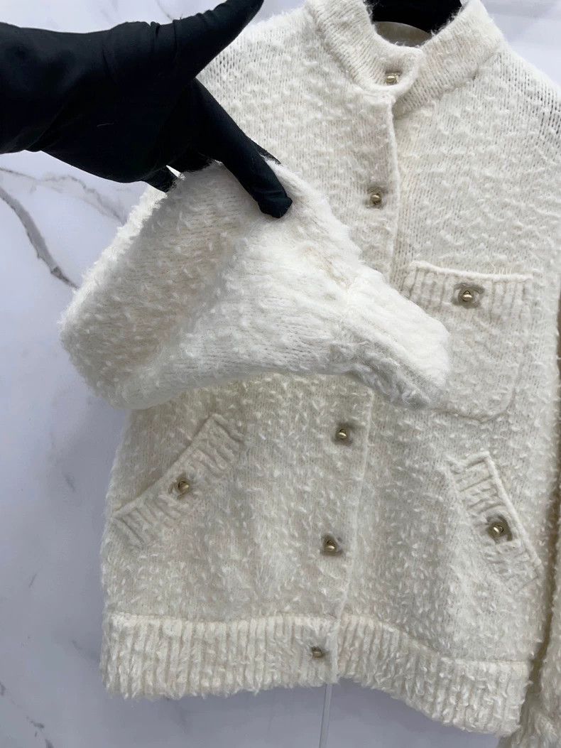 Chanel Chanel CF button alpaca wool knitted cardigan jacket 2504-N Size XXS / US 00 / IT 34 - 5 Thumbnail