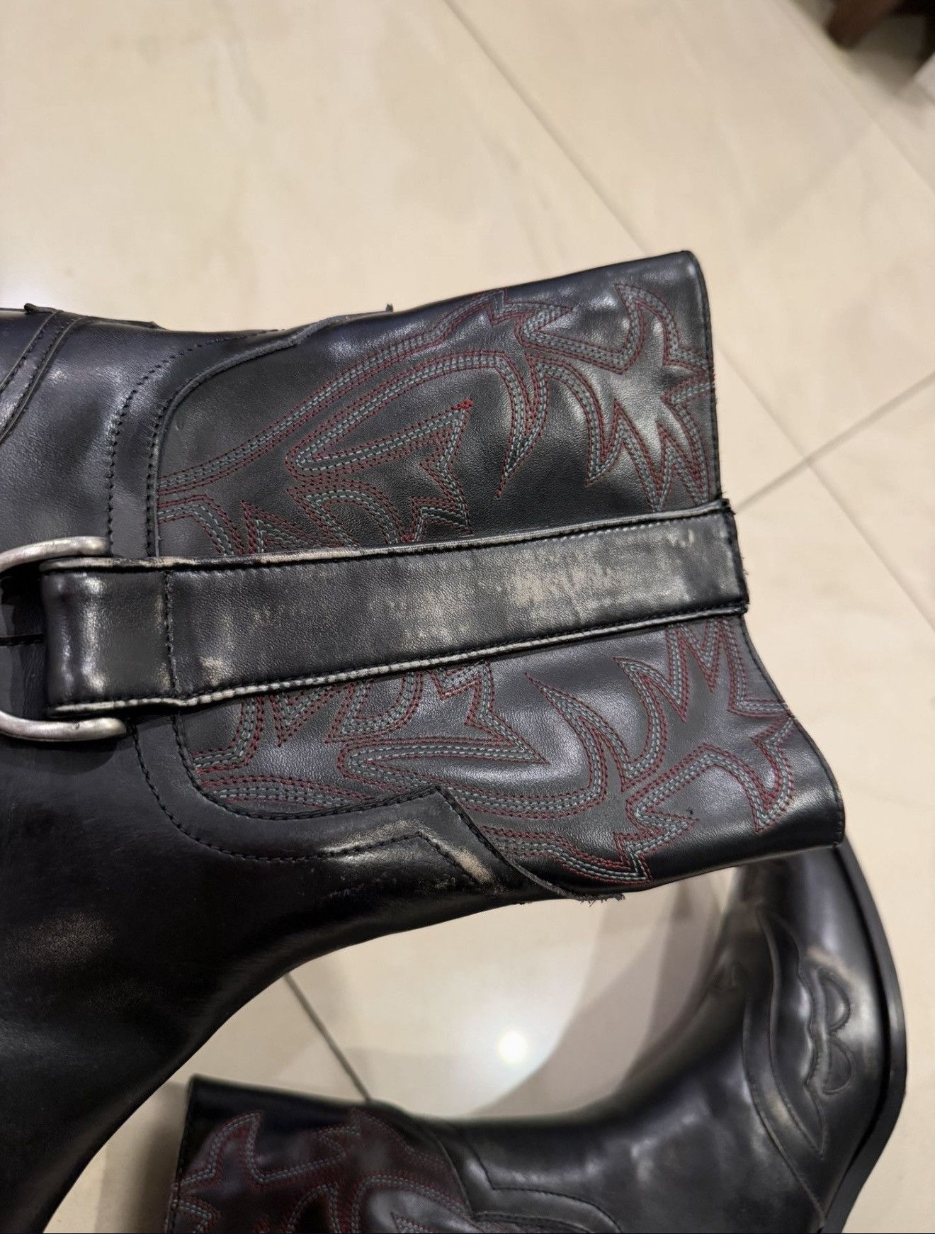 Enfants Riches Deprimes Enfants Riches Déprimés Distressed Leather Cowboy Boots Size US 11 / EU 44 - 4 Thumbnail