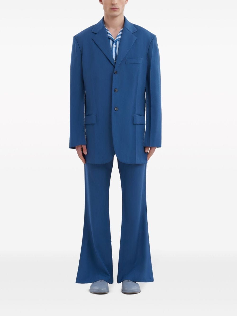 Marni oc11z0525 Grain-De-Poudre Single-Breasted lazer in Blue Size US L / EU 52-54 / 3 - 2 Thumbnail