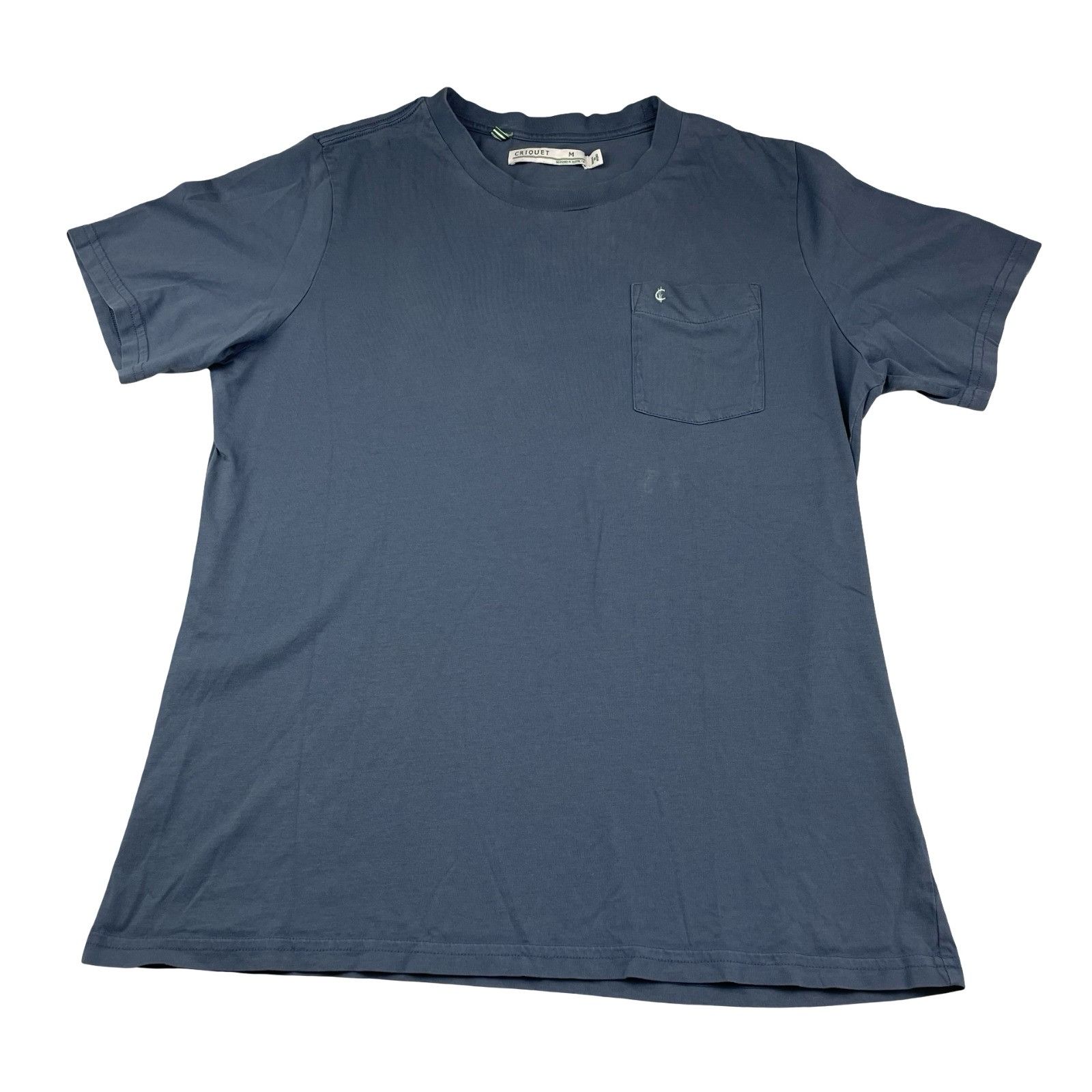 Criquet Criquet Men’s 100% Pima Cotton S/S Pocket T-Shirt Blue • Med Size US M / EU 48-50 / 2 - 2 Thumbnail