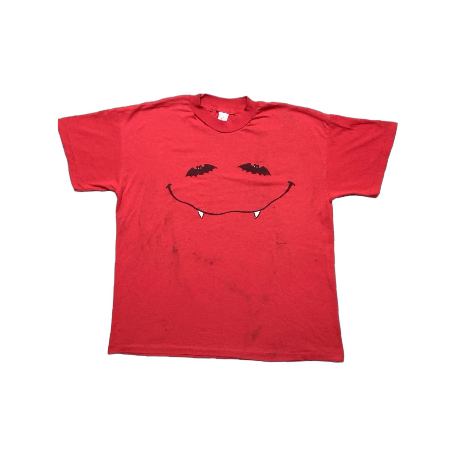 Vintage VINTAGE 80s Halloween Monster Face Bats Distressed Single Stitch XL T-Shirt Men Red Size US XL / EU 56 / 4 - 1 Thumbnail