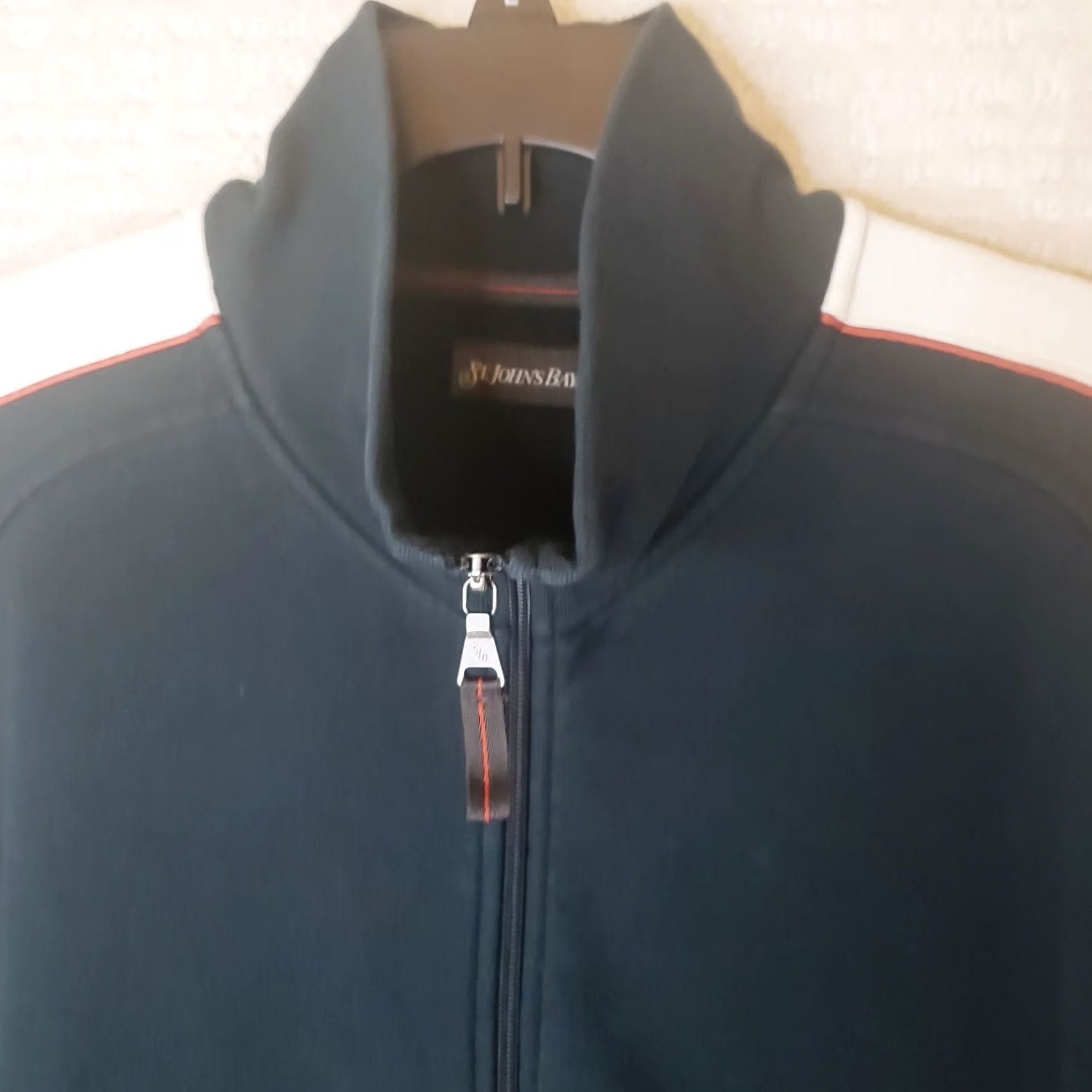 Vintage St. John'S Bay Jacket Mens XL Black White Orange Full Zip Pockets Mock Neck Size US XL / EU 56 / 4 - 3 Thumbnail