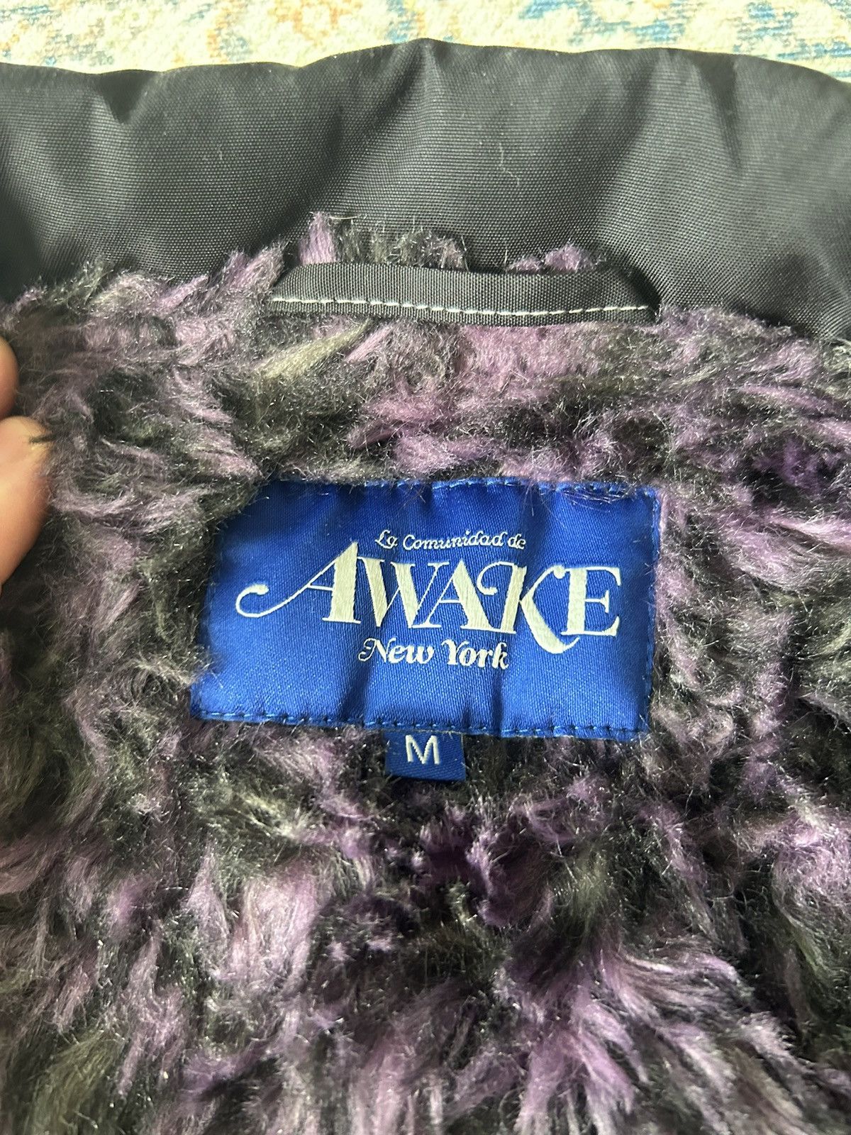 Awake Awake NY Faux Fur Leopard Lined Coaches Jacket, Size M | Grailed