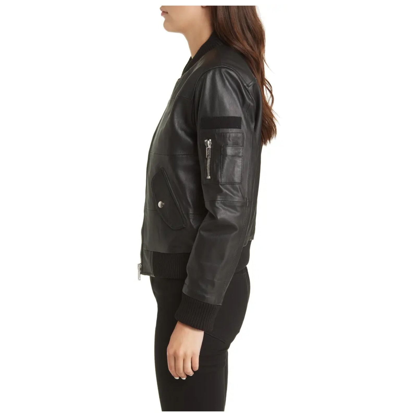 Deadwood Deadwood Recycled Lambskin Leather Bomber Jacket Size Large Size L / US 10 / IT 46 - 4 Thumbnail