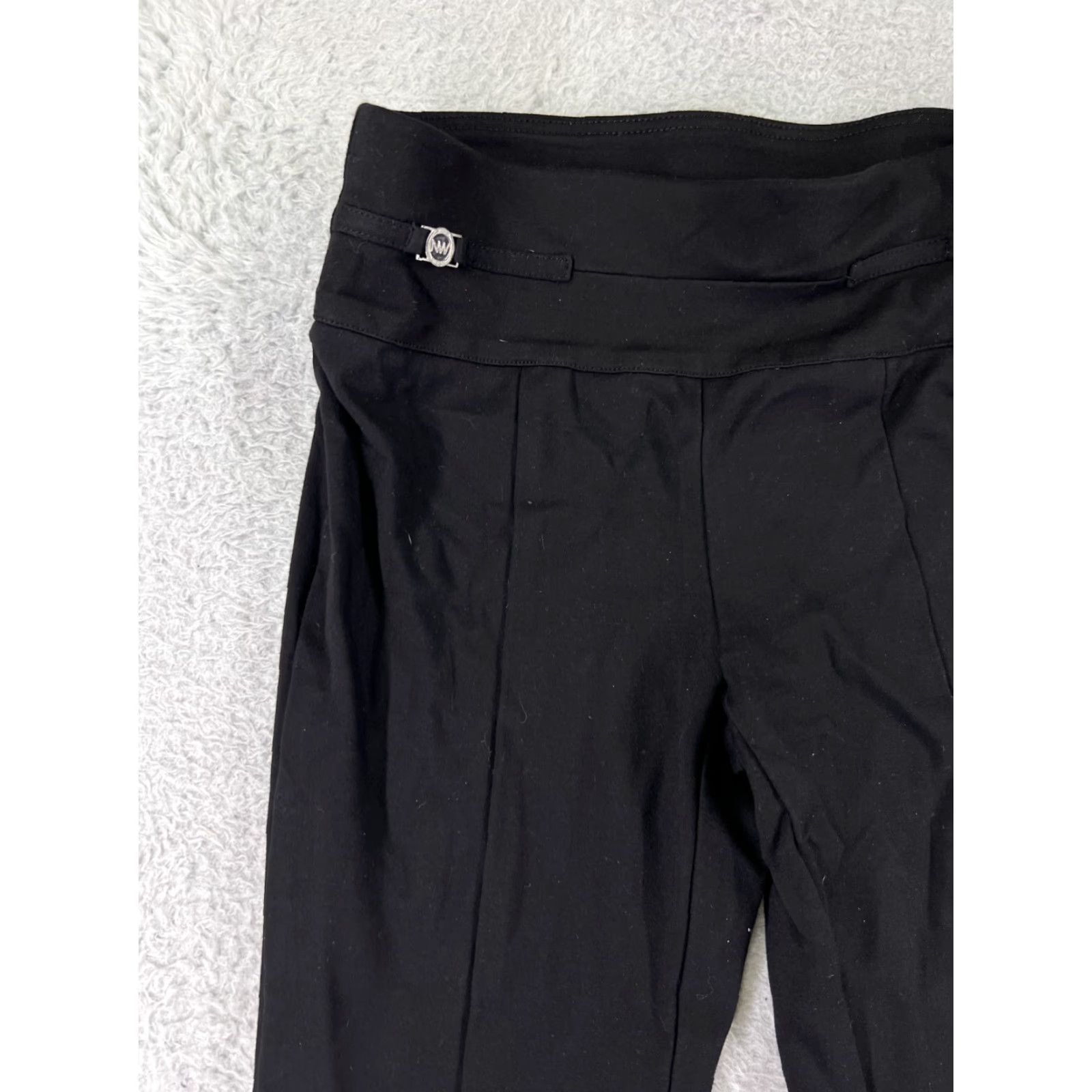 Nine West Nine West Pants Womens Petite Small Black Pull On Knit Flat Front Straight Leg Chino Style 30in Inseam PS Womens Black Knit Pants Size 28" / US 6 / IT 42 - 6 Thumbnail