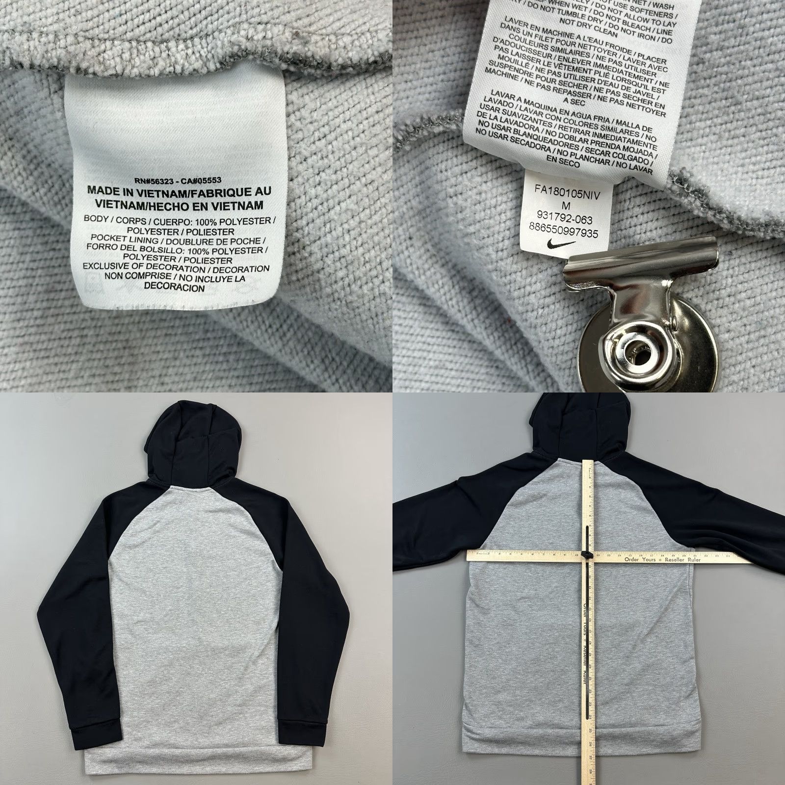 Nike Nike Hoodie Mens Medium Gray Black Dri Fit Full Zip Lightweight Logo Spellout Clothing Utt Most Likely Size US M / EU 48-50 / 2 - 8 Thumbnail