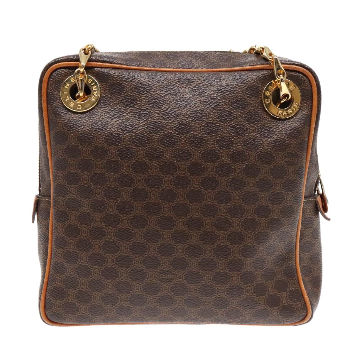 Celine CELINE Macadam Canvas Shoulder Bag Pvc Leather Brown Gold Size ONE SIZE - 3 Thumbnail