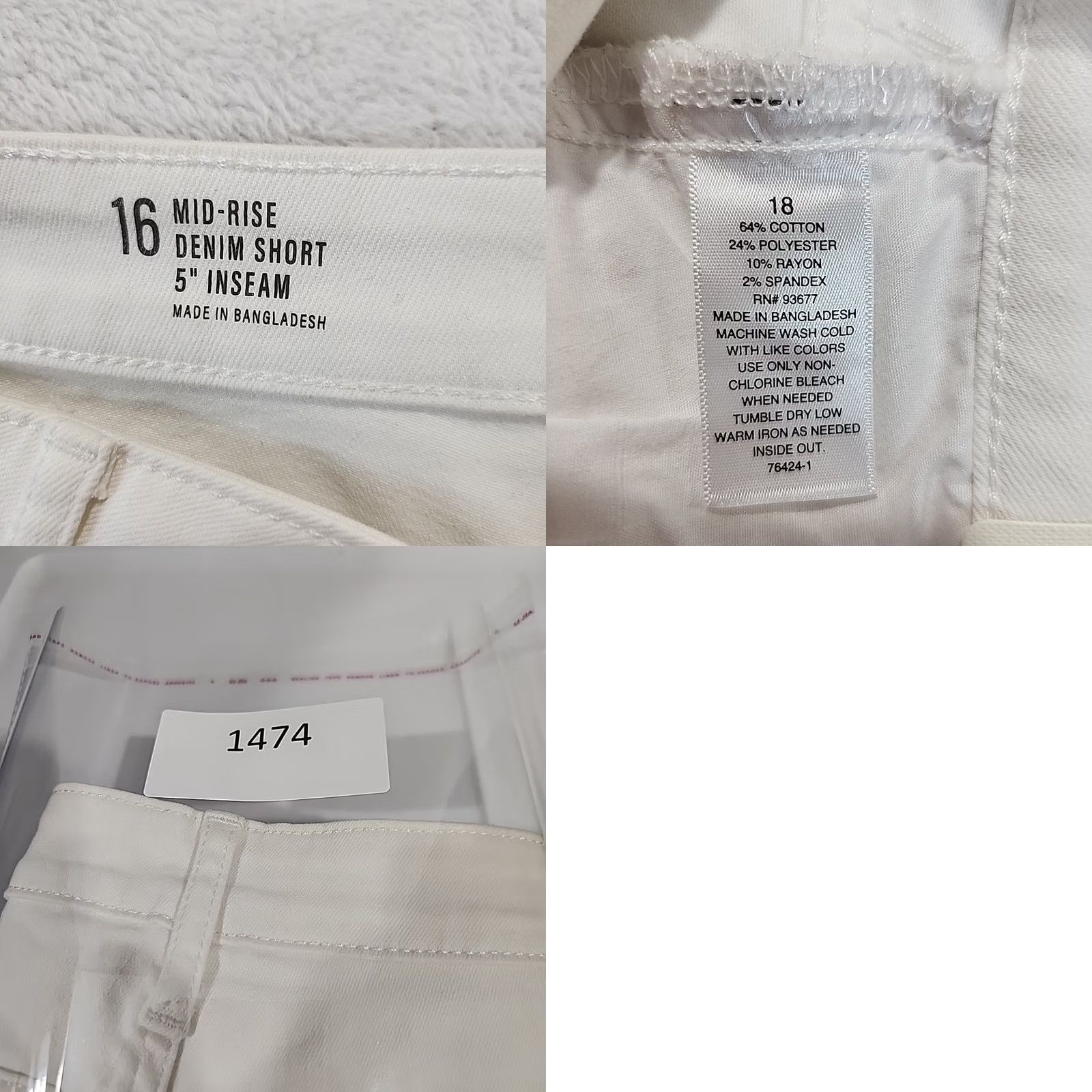Denime a.n.a White Denim Midi Short Womens Size 16 Mid Rise 5" Inseam Flat Front 5-Pocket Rough Hem Casual Beach Womens Size 38" / US 16 / IT 52 - 10 Thumbnail