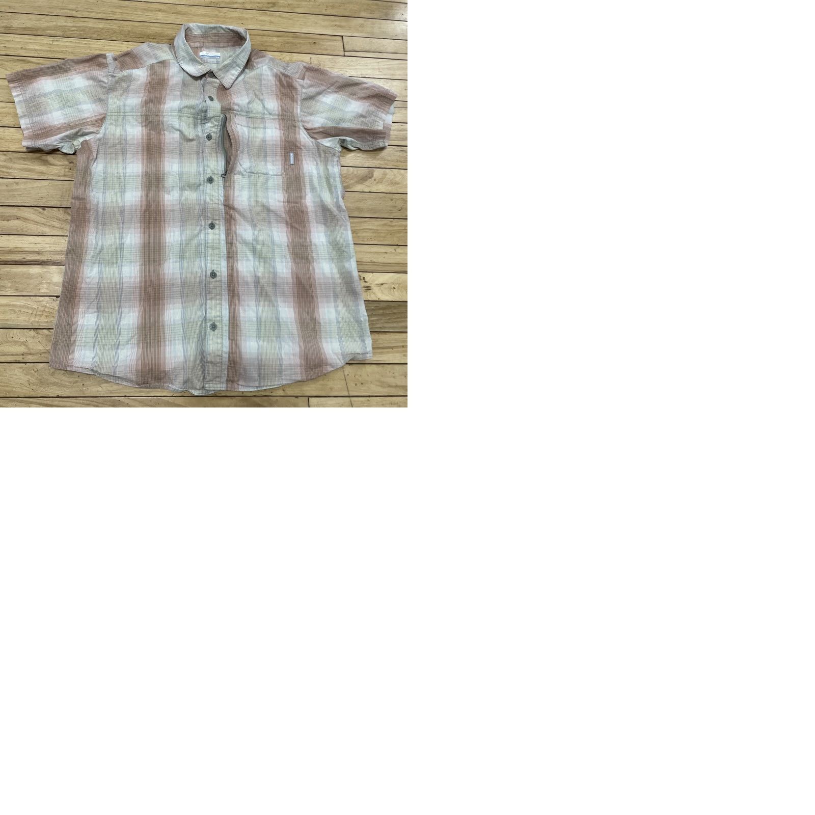 Vintage Columbia Button Shirt Men L Orange Plaid Omni Wick Short Sleeve Front Pocket Zip Pocket Outdoor Size US L / EU 52-54 / 3 - 11 Thumbnail